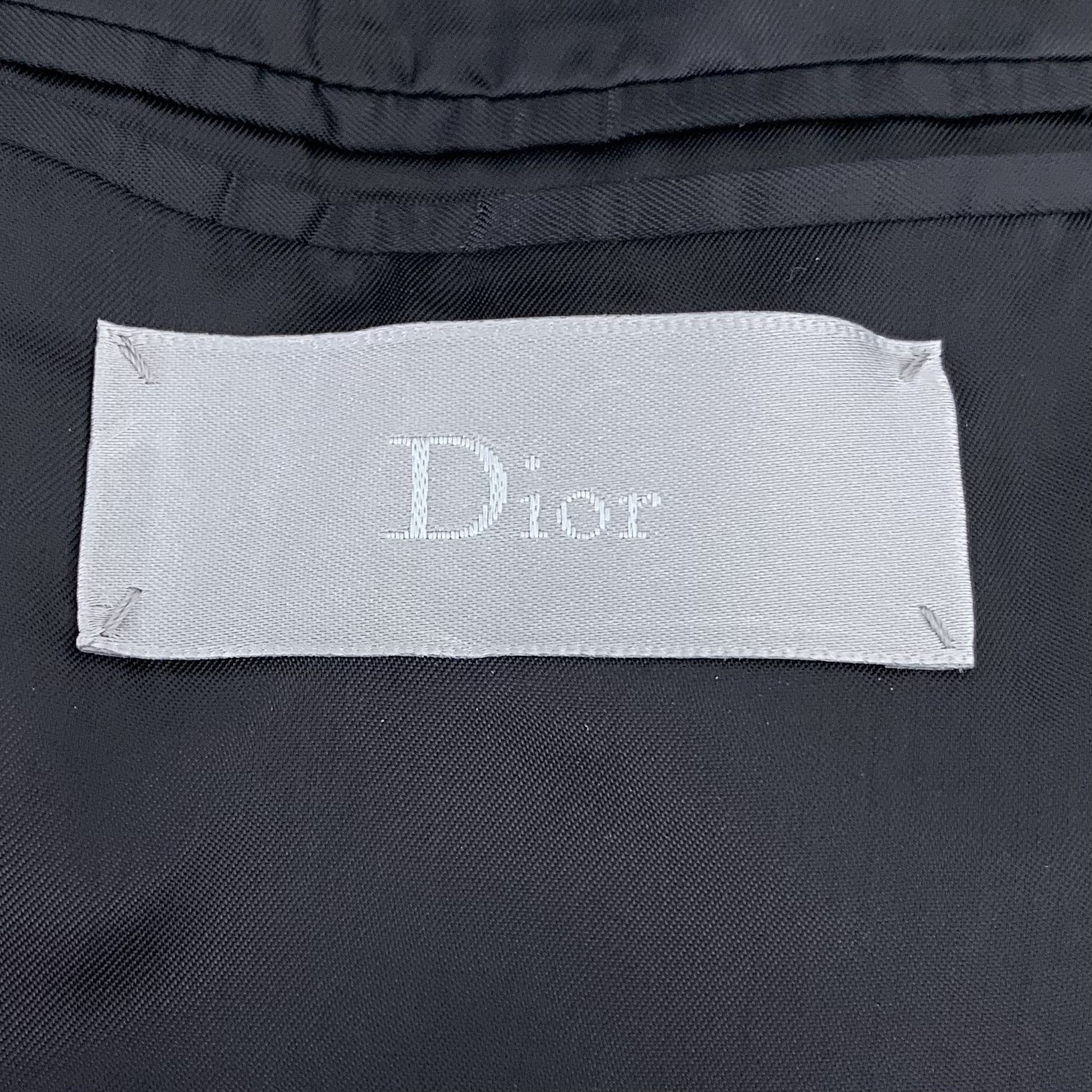 Dior Dior Grey Script Logo Wool V-Neck Blazer Jacket (Size S) Size 46R - 2 Thumbnail