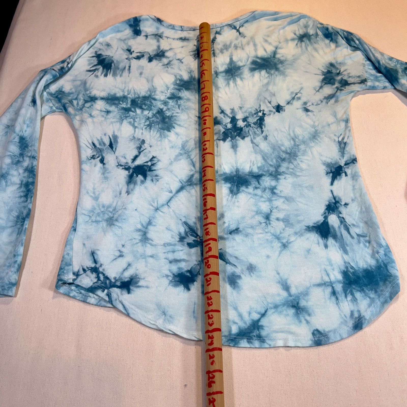 Other Pink Rose Blue Tye Dye Wavy Hem Long Sleeve Shirt Woman's M Size M / US 6-8 / IT 42-44 - 6 Thumbnail