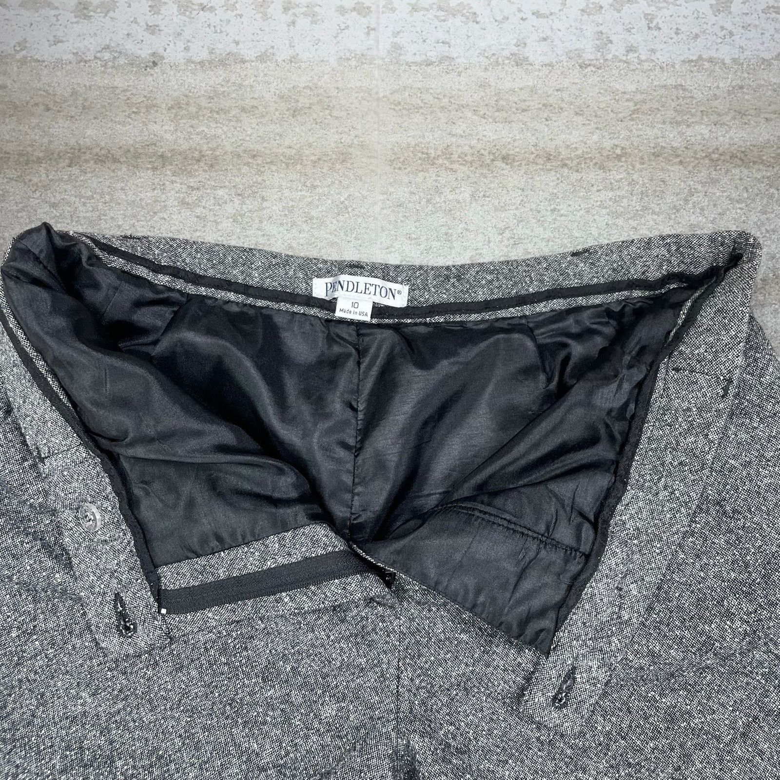 Pendleton Vintage 90s Pendleton Dress Pants Womens 10 Baggy Grey Wool Size 32" / US 10 / IT 46 - 4 Thumbnail