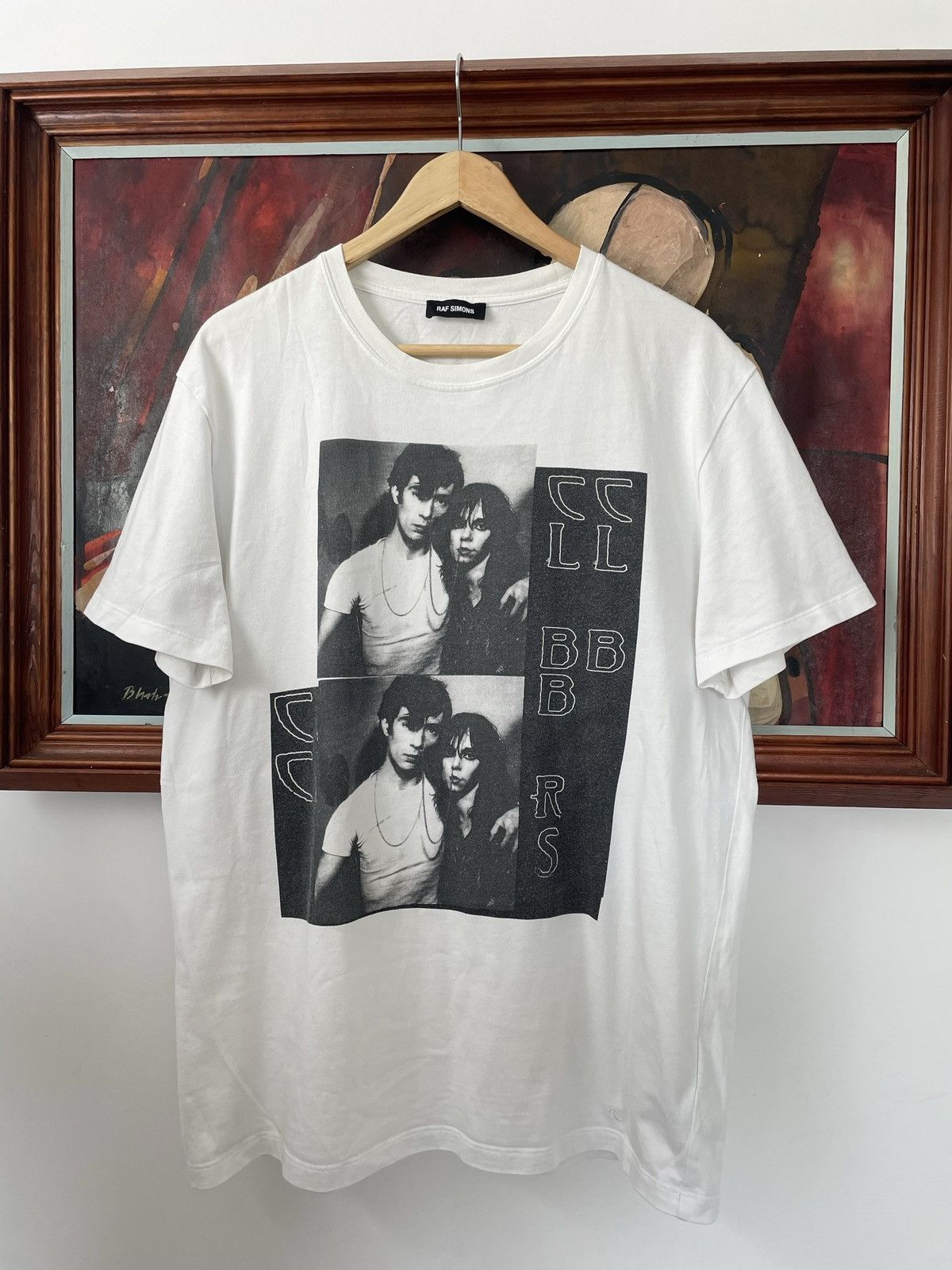image of Ss19 Raf Simons Punk Couple Print Tee Designer Hype in White, Men's (Size Medium)