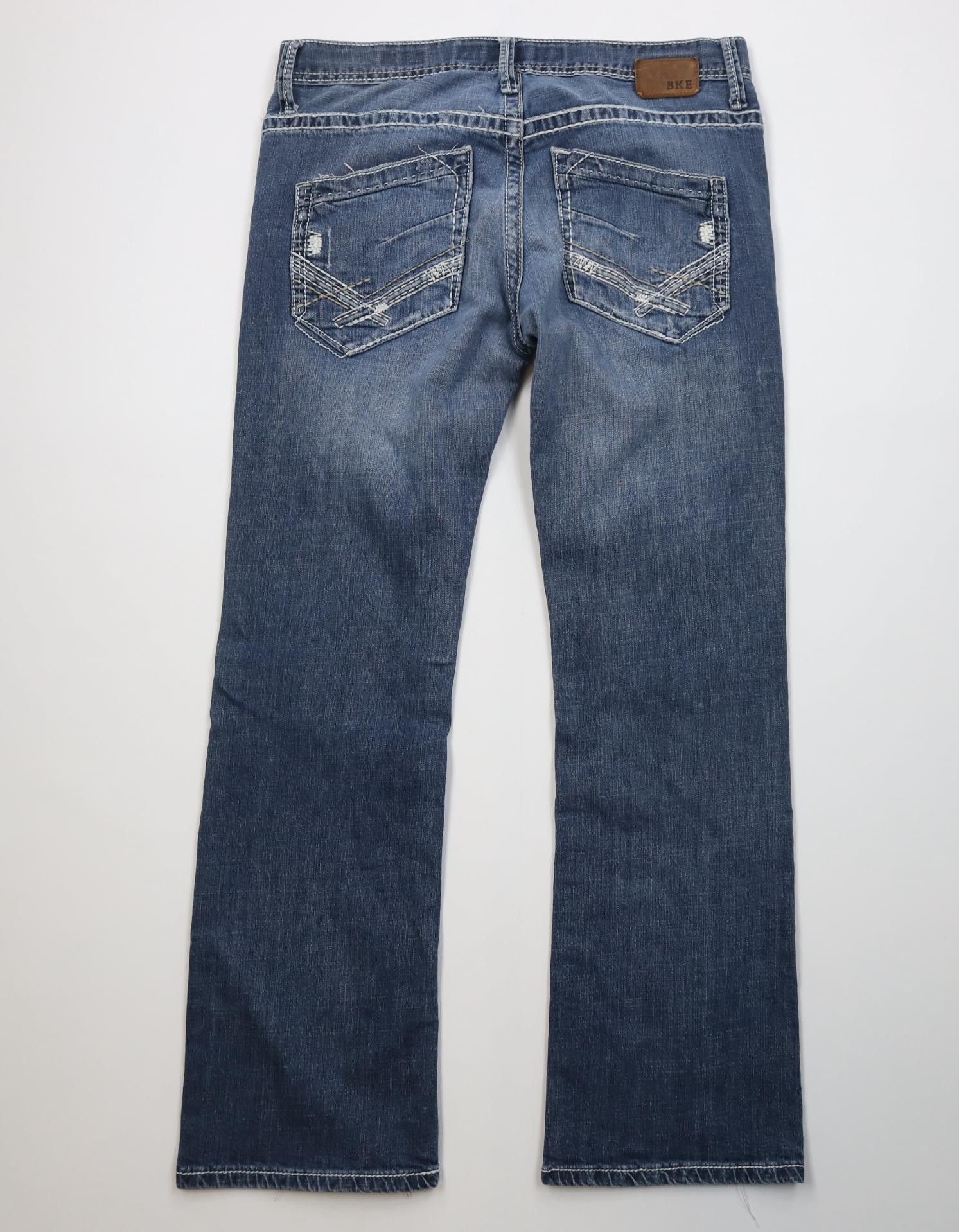 Vintage Buckle BKE Thick Stitch Stretch Carter Bootcut Jeans Blue Size US 33 - 10 Thumbnail
