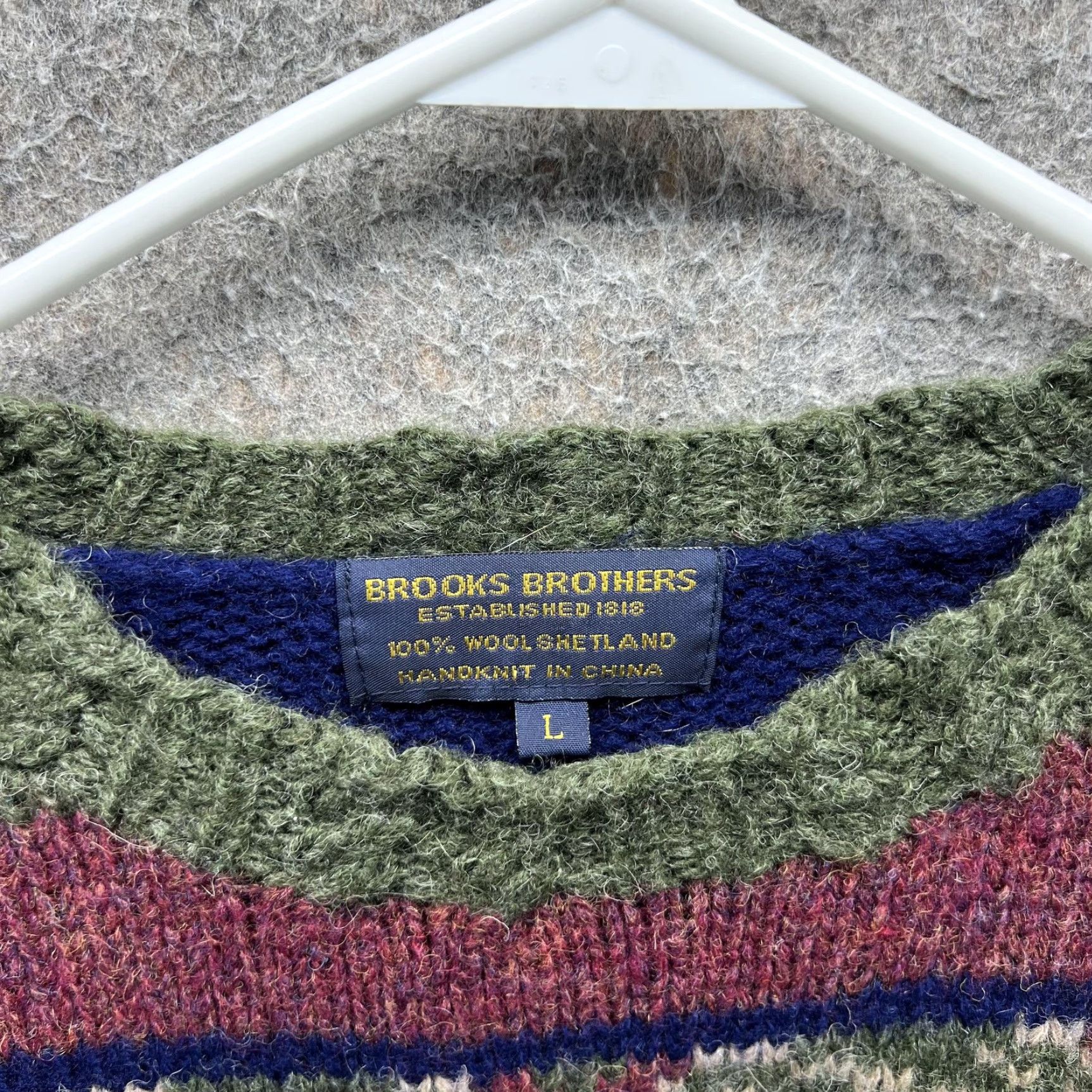Brooks Brothers Brooks Brothers Sweater Mens Large Multicolor Wool Fair Isle Crewneck Pullover Size US L / EU 52-54 / 3 - 3 Thumbnail
