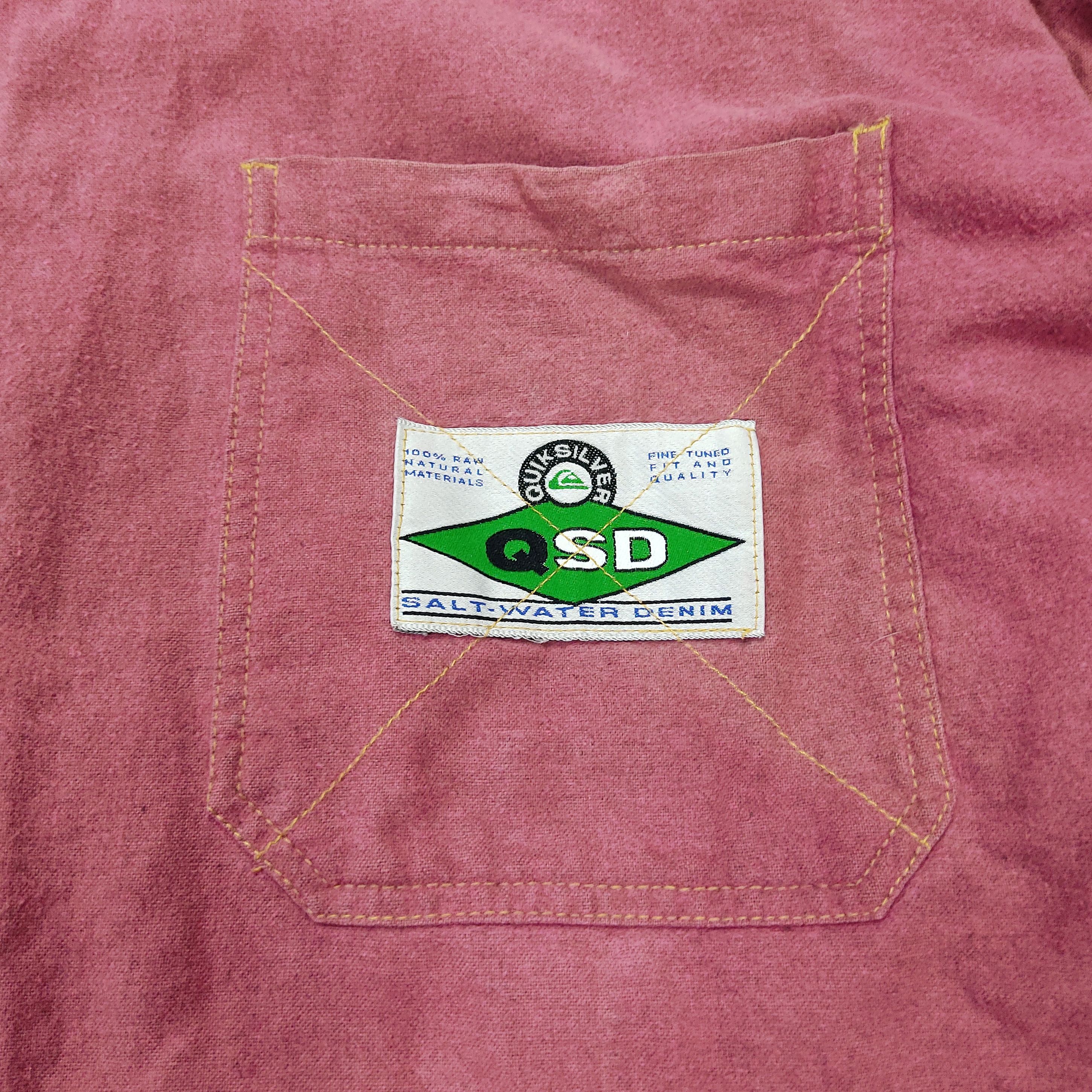 Quiksilver × Vintage Vtg 90s QUICKSILVER Salt-Water Denim Hooded Shirt Jacket Size US L / EU 52-54 / 3 - 6 Thumbnail