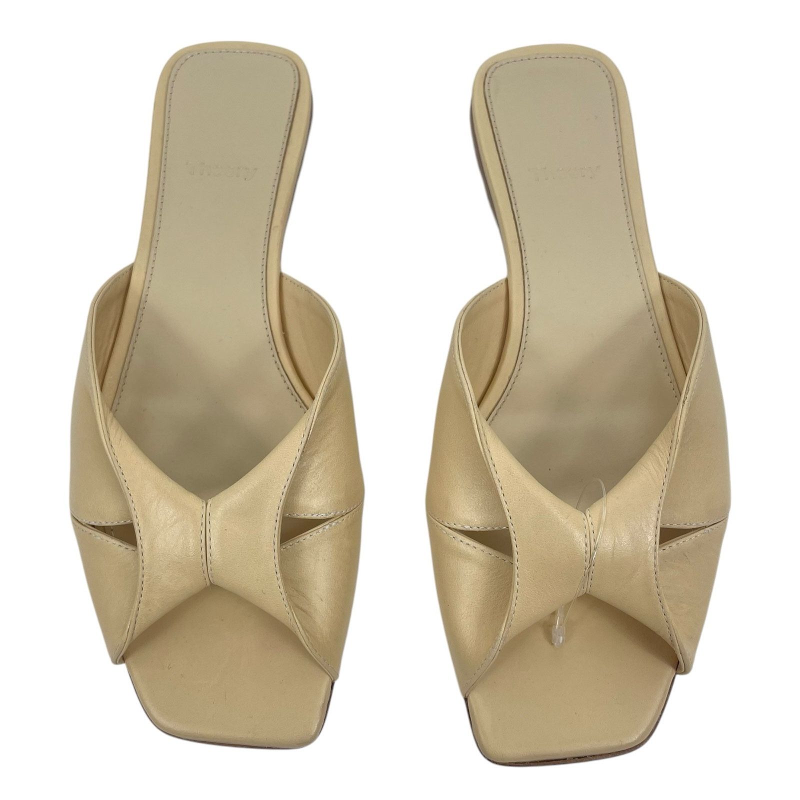 Theory Theory Twisted Leather Sandal Slide Open Toe Beige Size 38 Size US 8 / IT 38 - 3 Thumbnail