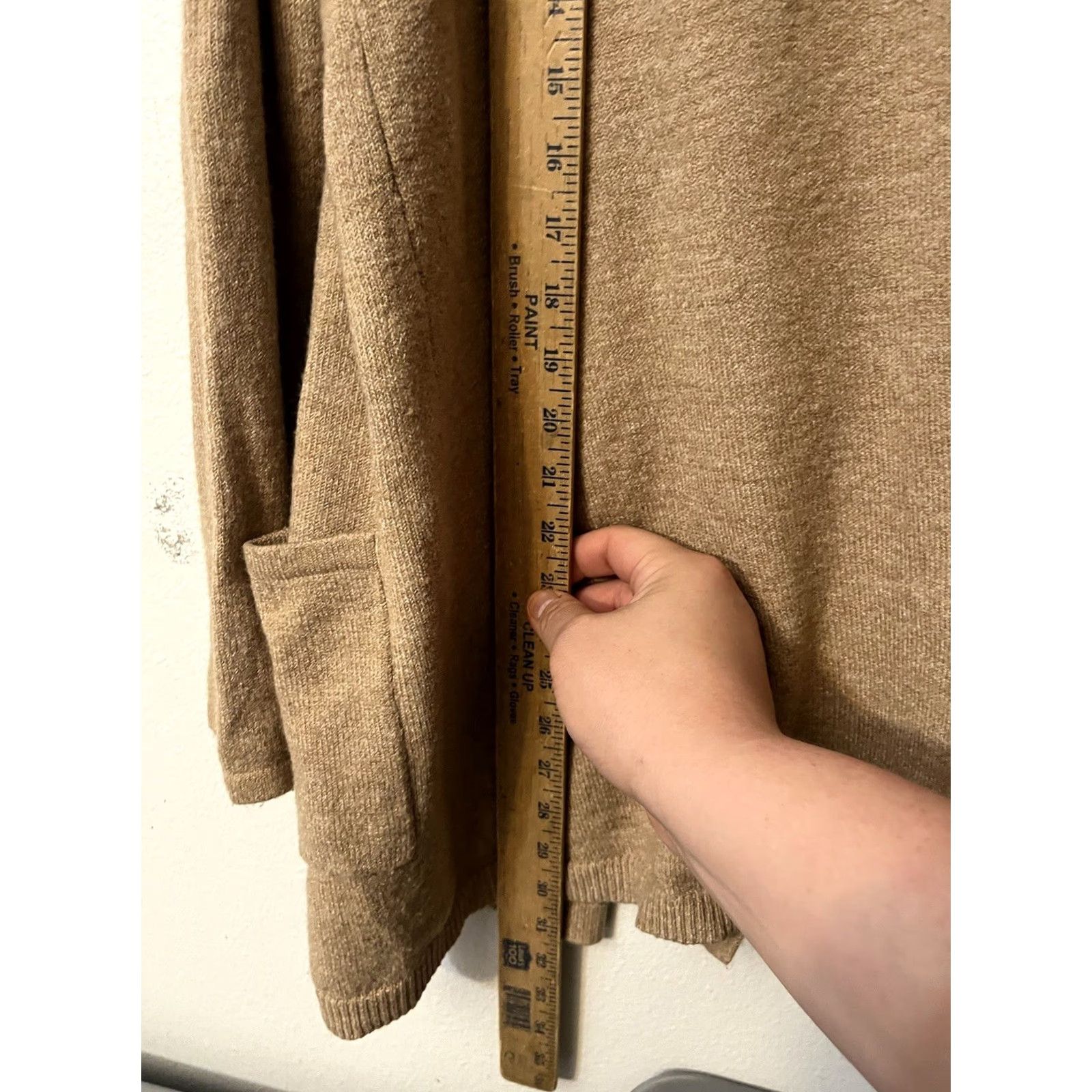 Ann Taylor LOFT Cardigan Sweater Brown Open Front Long Sleeve Size M Women Casual Knit Cotton Blend Pockets Size M / US 6-8 / IT 42-44 - 4 Thumbnail