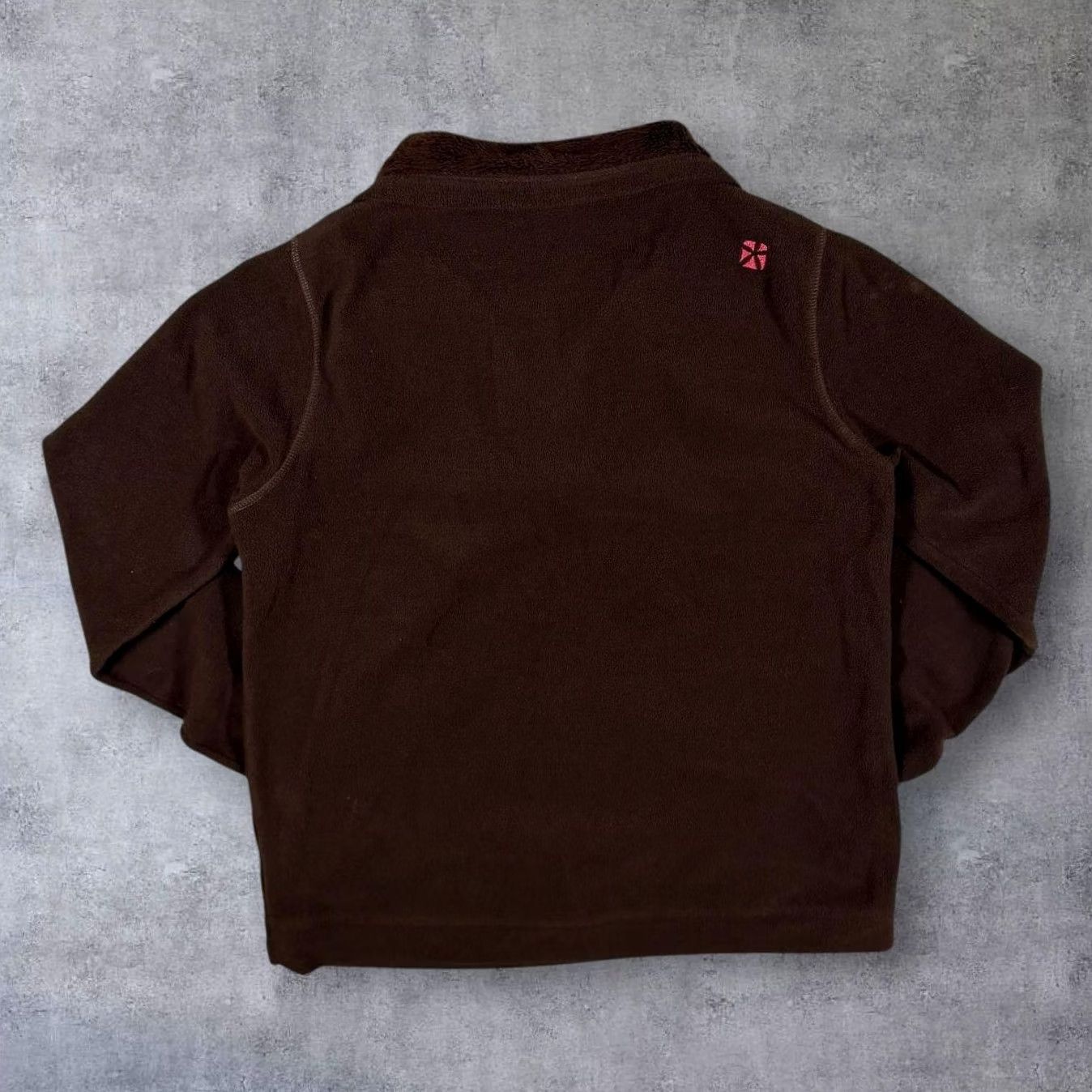 Vintage Animal Embroidered Brown Fleece 1/4 Zip Lightweight Sweatshirt Women's UK 12 Size XL / US 12-14 / IT 48-50 - 2 Thumbnail