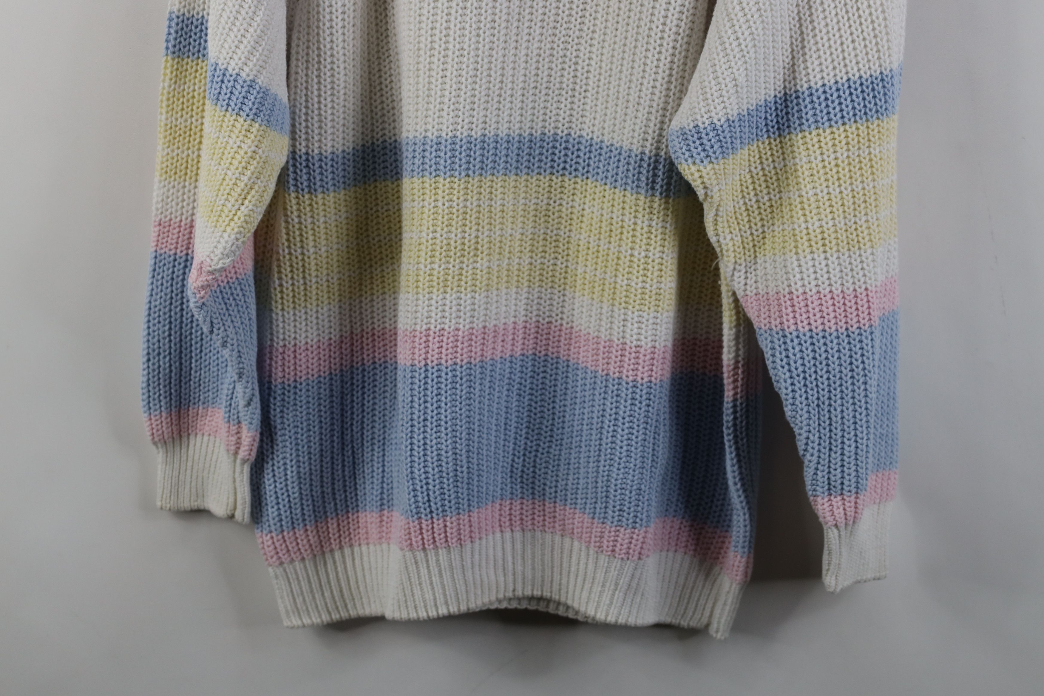 Vintage Vintage 90s Streetwear Pastel Striped Ribbed Knit Sweater Size M / US 6-8 / IT 42-44 - 15 Thumbnail
