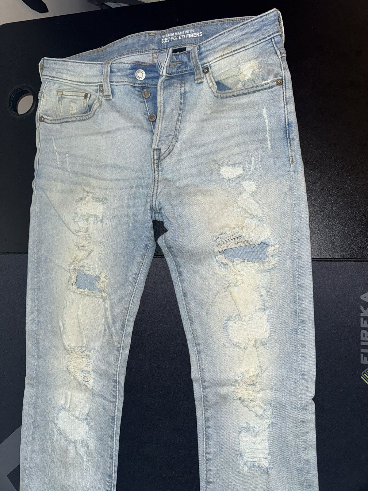 Other Men Blue Ripped Skinny Jeans Size US 29 - 3 Thumbnail