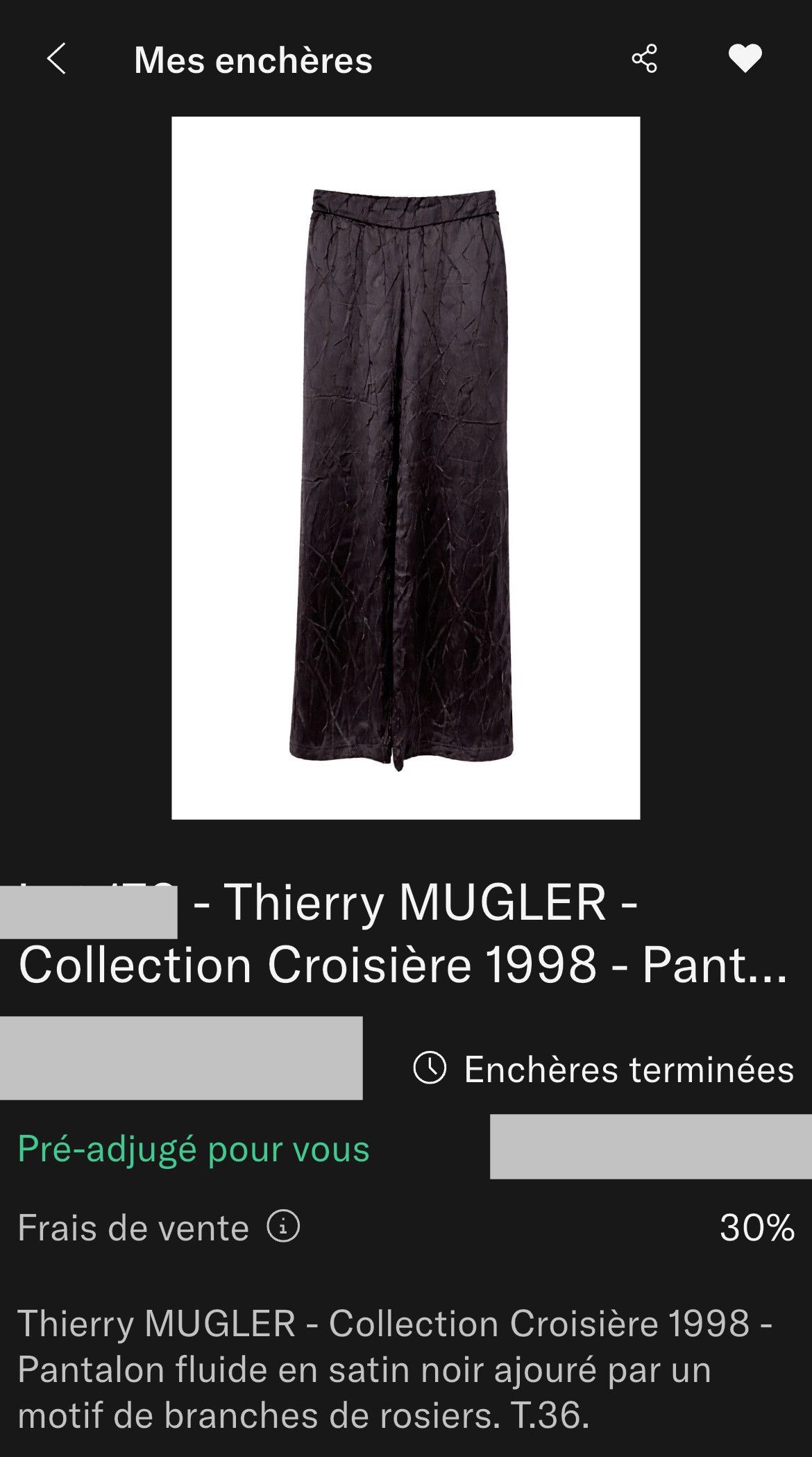 Thierry Mugler Thierry Mugler 1998 Croisière Prototype Silk Pants Size 26" / US 2 / IT 38 - 6 Thumbnail