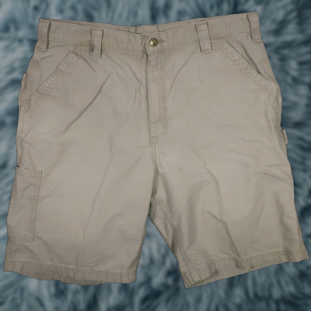 Carhartt VINTAGE Carhartt Carpender Shorts Mens 38 Original Fit Tan Cotton Canvas Hammer Loop EUC Size US 38 / EU 54 - 1 Thumbnail