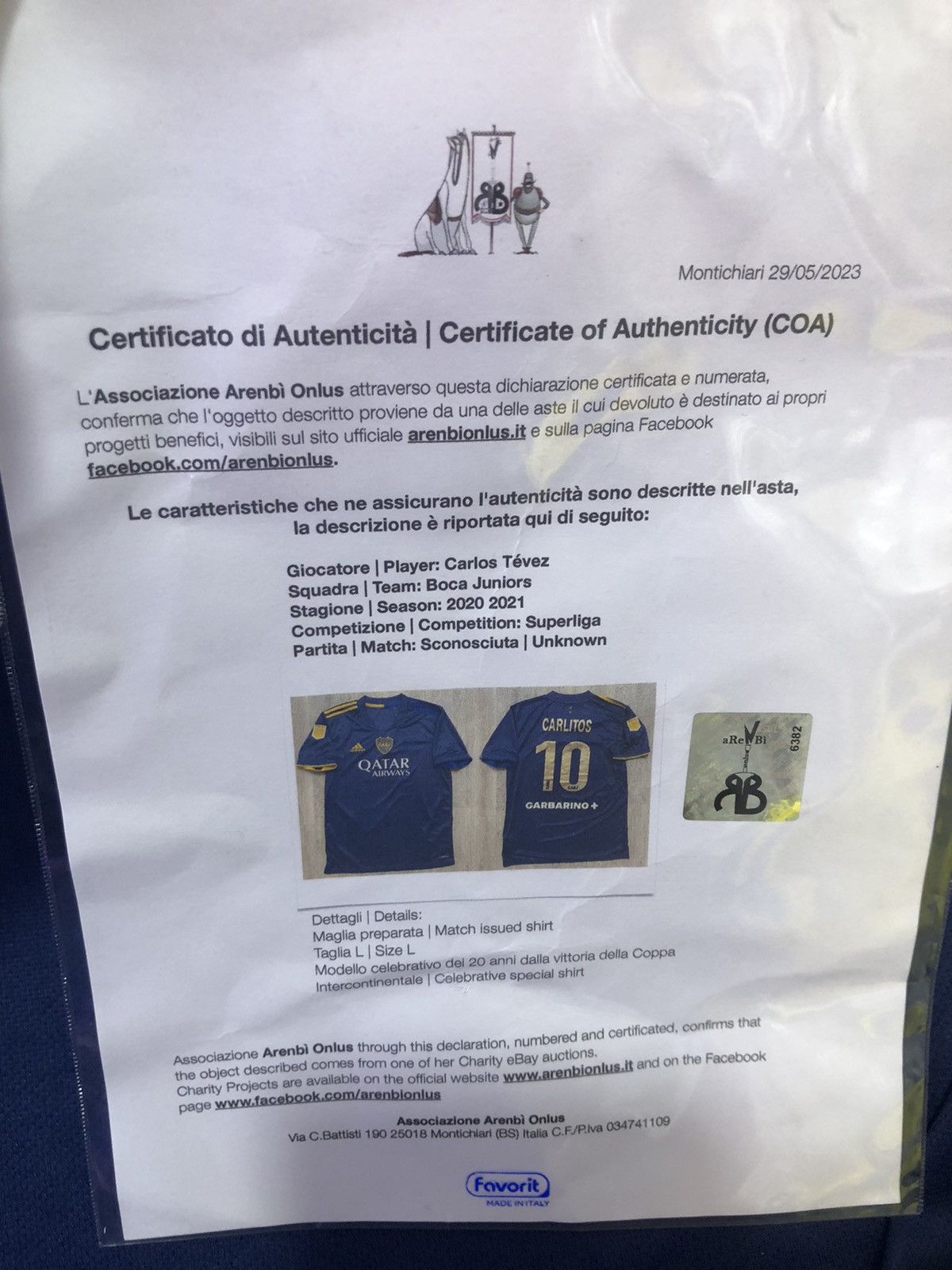 Adidas Boca juniors 20/21 special match issued/worn #10 Tevez Size US M / EU 48-50 / 2 - 8 Thumbnail
