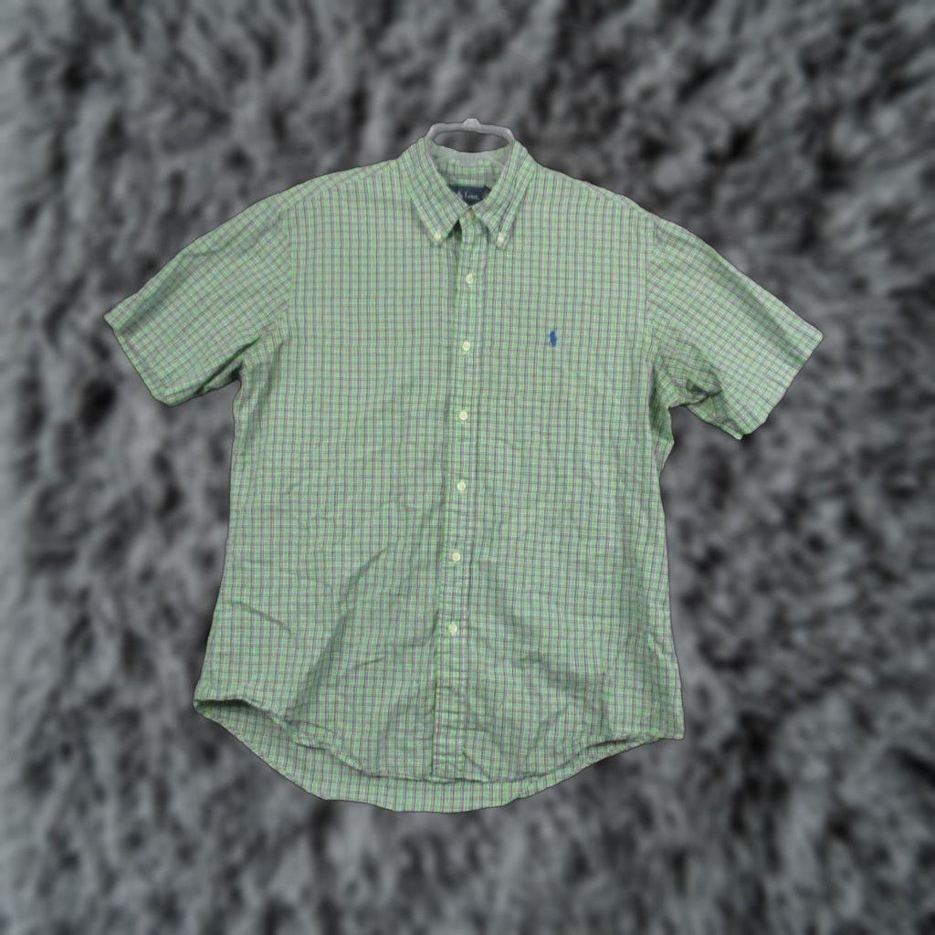 Ralph Lauren Ralph Lauren Shirt Large Men Custom Fit Button Green Gingham Check Pony Size US L / EU 52-54 / 3 - 1 Thumbnail