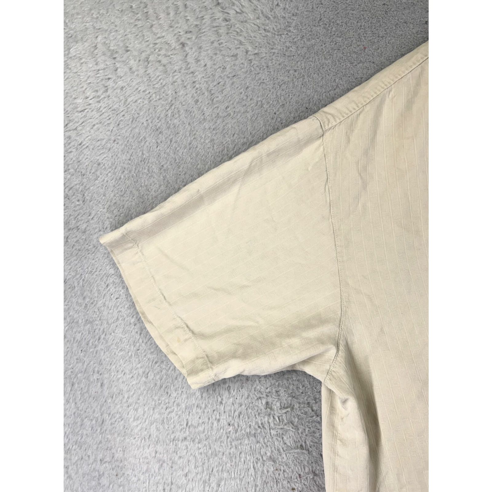 Tommy Bahama Tommy Bahama Shirt Men XL Beige Stripe 100% Silk Button Up Casual Hawaii Aloha Resort Beach Shirt Size US XL / EU 56 / 4 - 3 Thumbnail