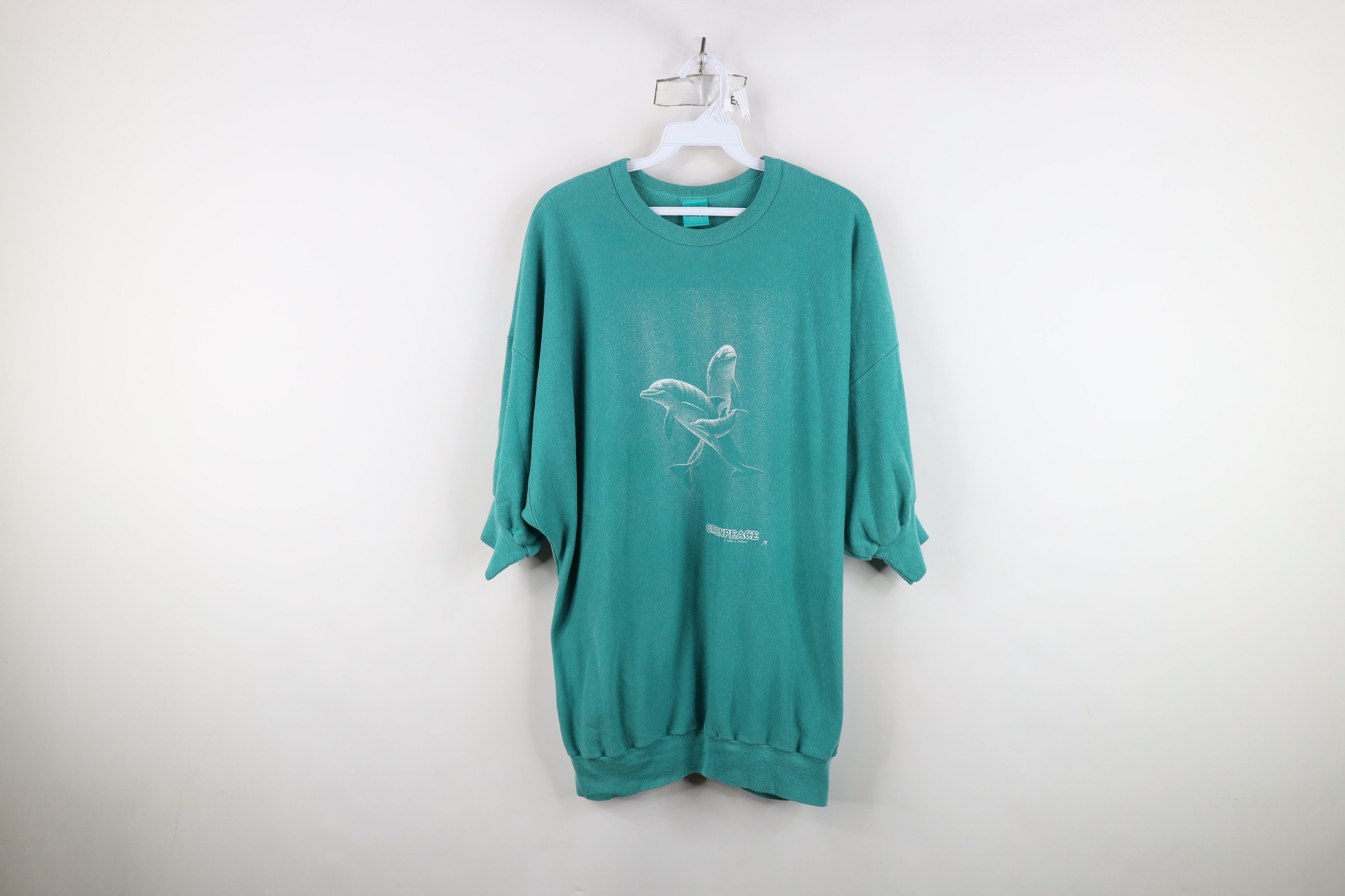 Vintage Vintage 80s Streetwear Dolphins Dolman Sleeve Sweatshirt USA Size XL / US 12-14 / IT 48-50 - 1 Thumbnail