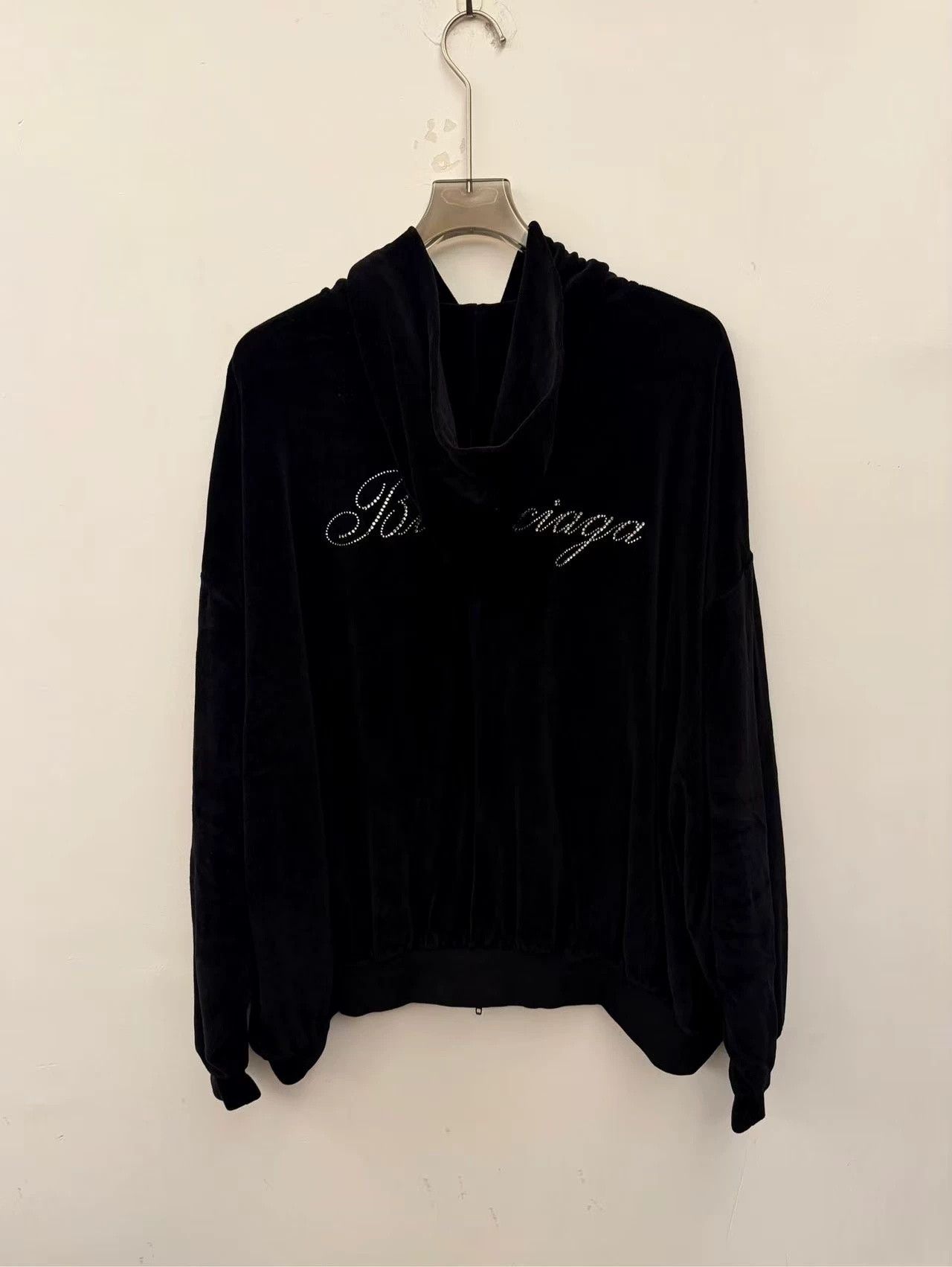 Balenciaga Balenciaga Rhinestone Velvet Zip Hoodie Size US L / EU 52-54 / 3 - 2 Thumbnail