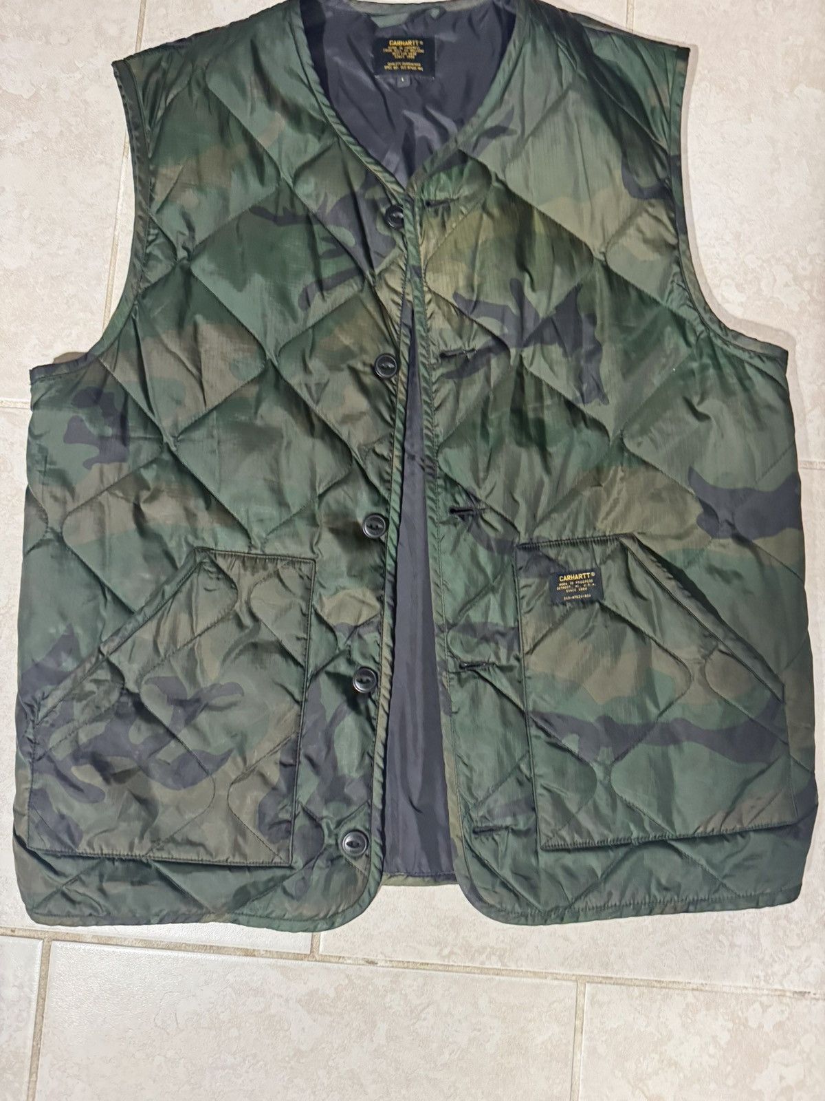 Carhartt Wip Men’s liner vest by Carhartt working in progress Size US L / EU 52-54 / 3 - 4 Thumbnail
