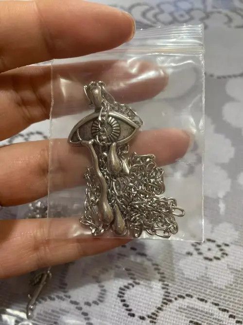 Designer × Jewelry Eye Ball Cry Chain Silver Grunge Punk Art Psychedelic🔥🔥🔥 Size ONE SIZE - 3 Thumbnail