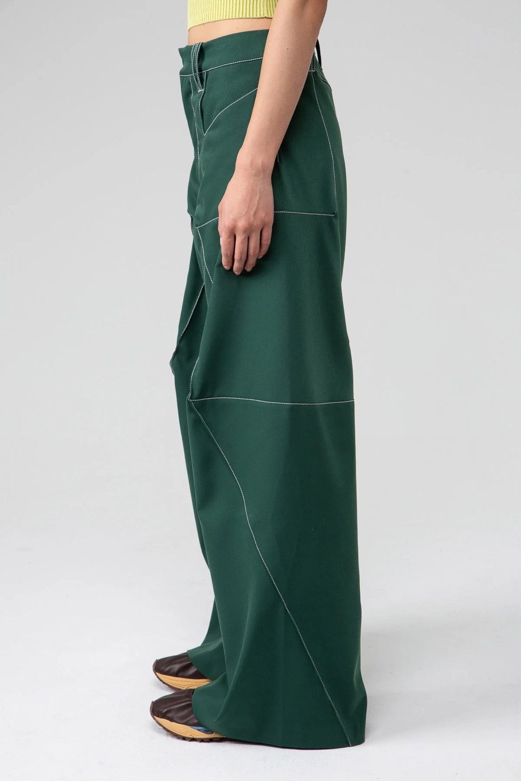 Kiko Kostadinov SS23 Angled Baggy Green Trouser Pant Size 27" / US 4 / IT 40 - 3 Thumbnail