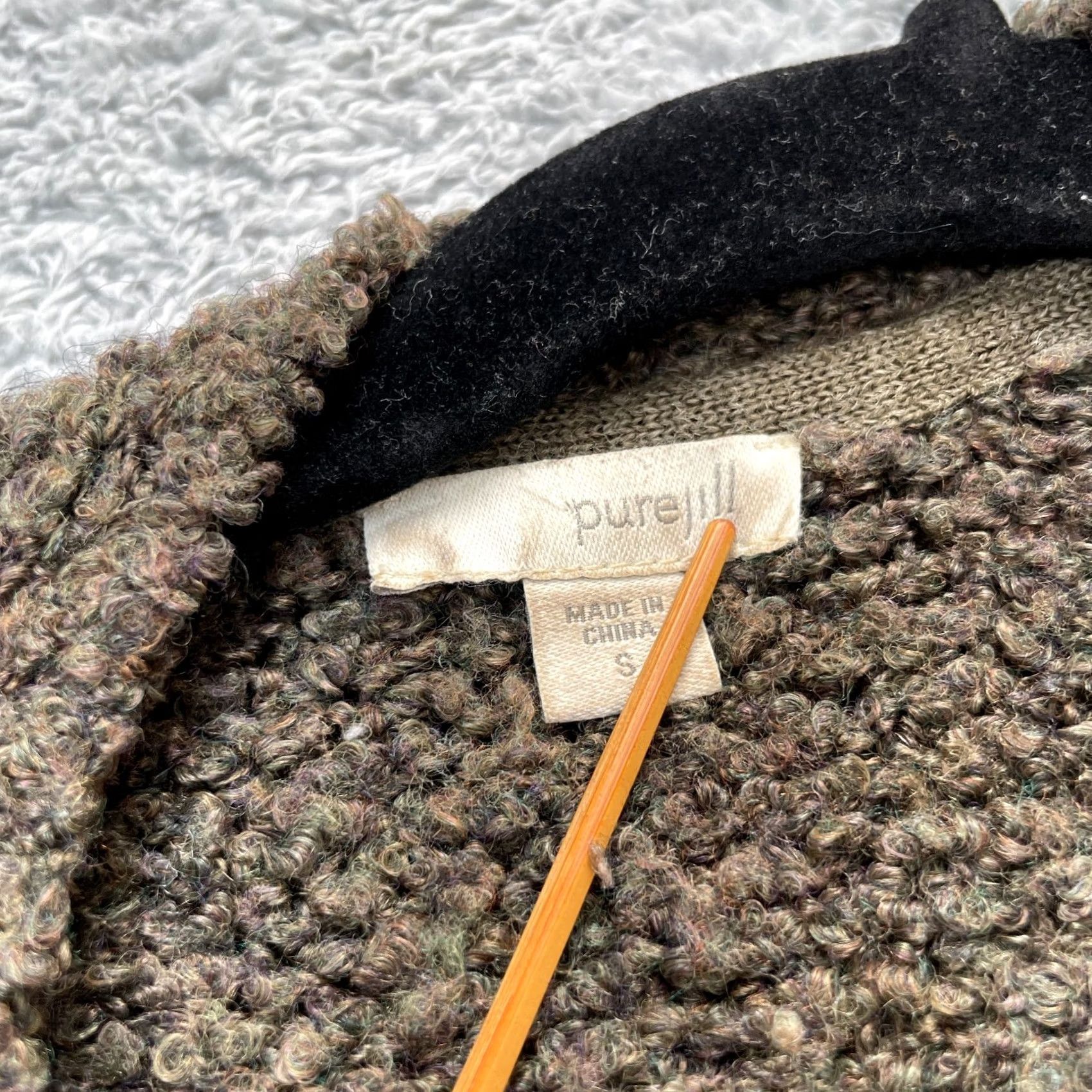 J. Jill J Jill Sweater Cardigan Womens Small Brown Open Front Boucle Wool Blend Size S / US 4 / IT 40 - 4 Thumbnail