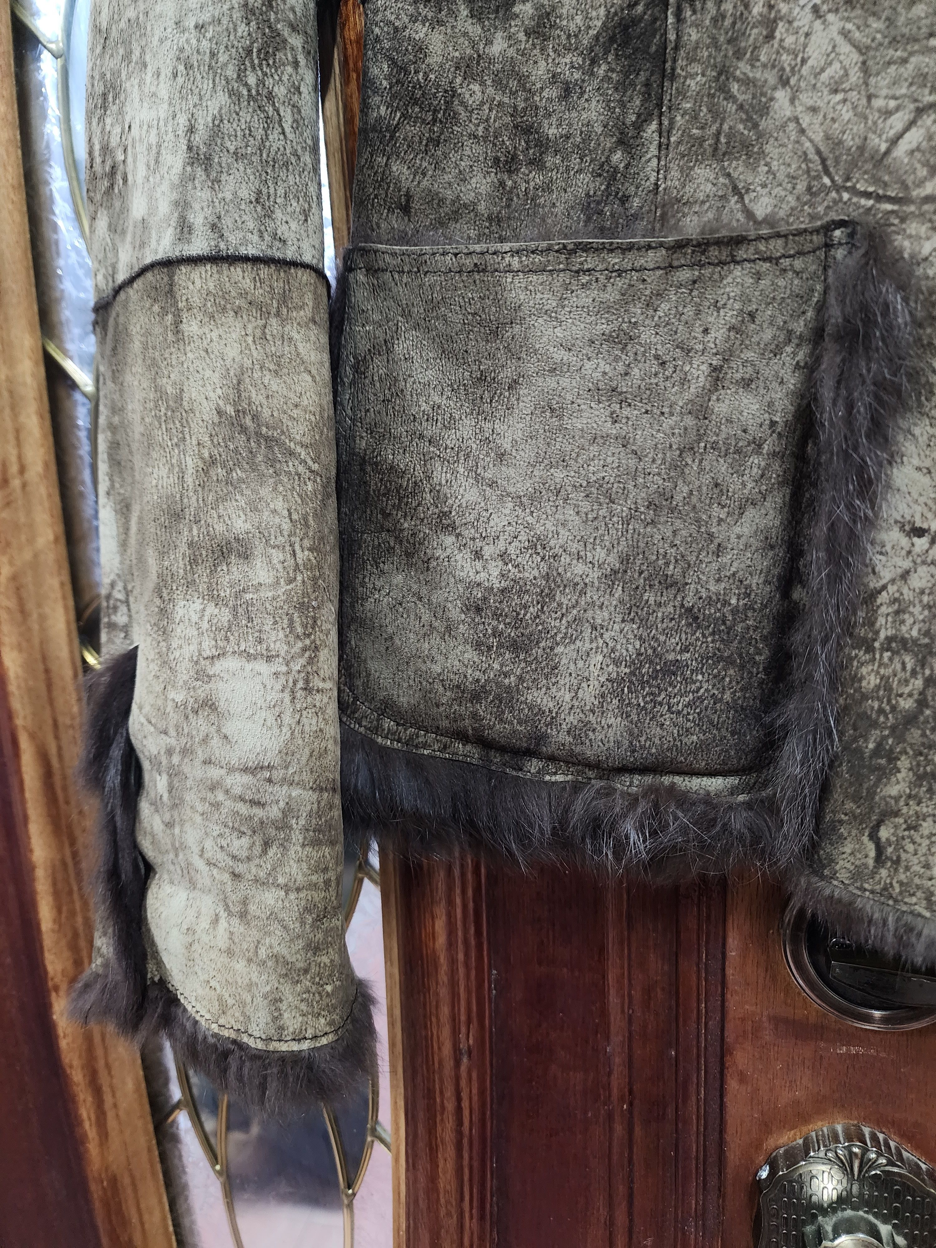 Japanese Brand Elegance Rabbit Fur For Lady Leather Jacket Size M / US 6-8 / IT 42-44 - 5 Thumbnail