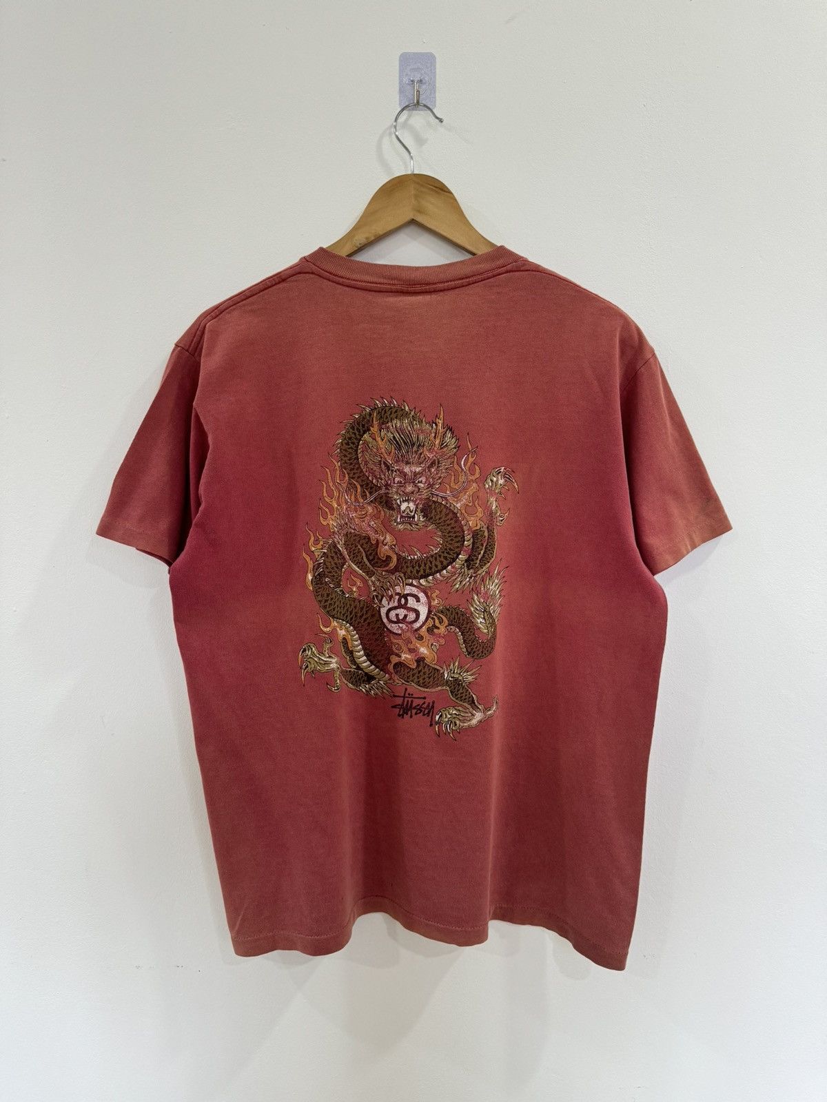 Stussy × Vintage VINTAGE 90s DISTRESSED STUSSY DRAGON SHIRT Size US L / EU 52-54 / 3 - 1 Thumbnail