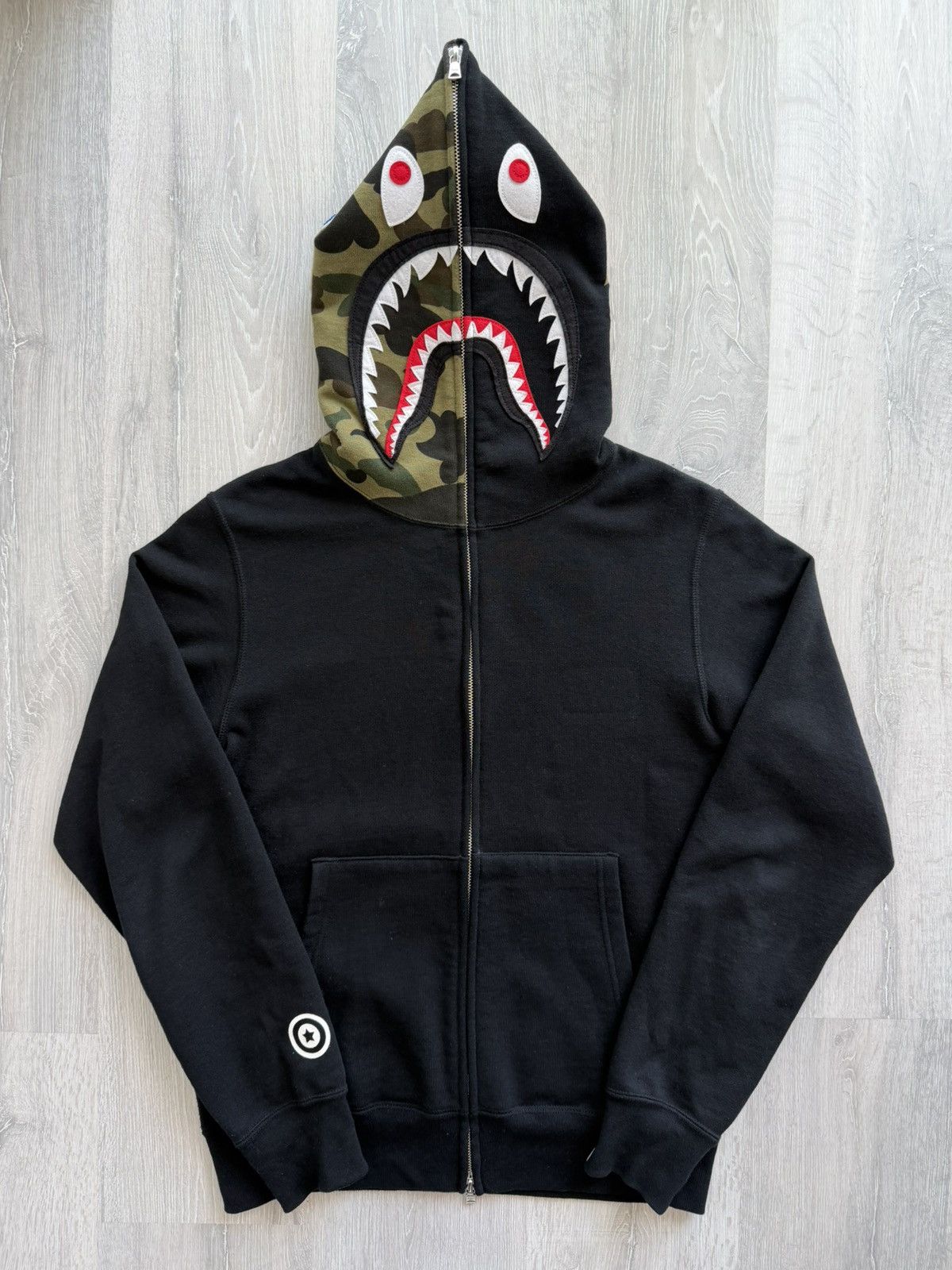 Bape BAPE Shark Full Zip Hoodie Camo Hood Size US M / EU 48-50 / 2 - 1 Thumbnail