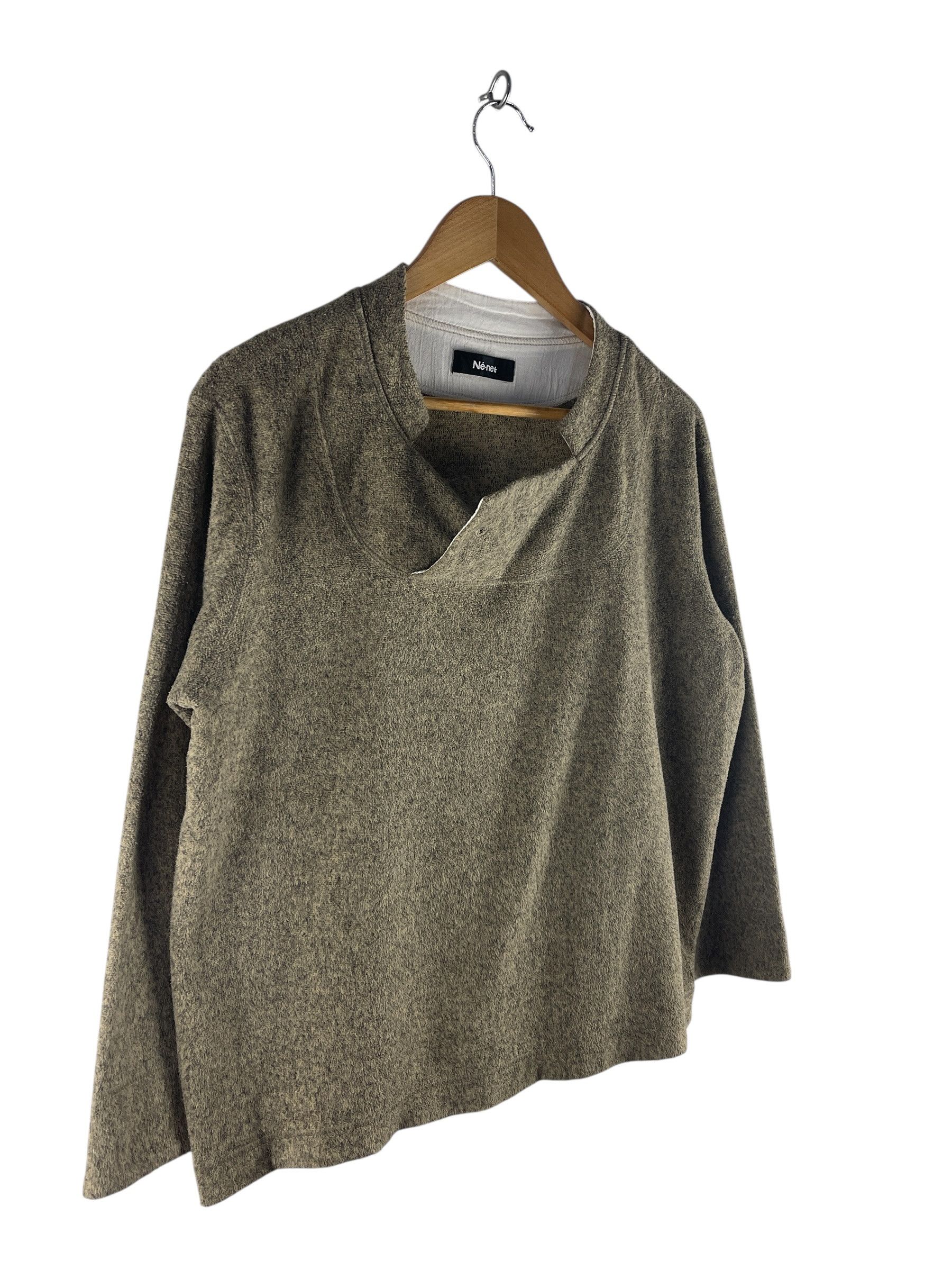 Ne-Net Né-net Asymmetrical Collar Knit Pullover Japanese Designer Size US L / EU 52-54 / 3 - 3 Thumbnail
