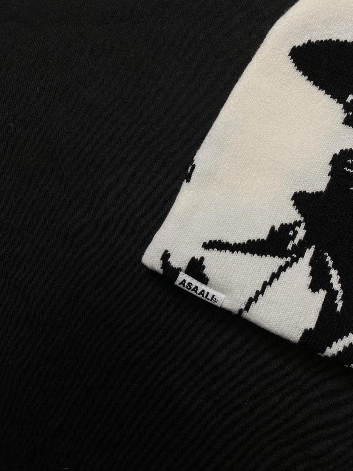 Asaali Rare Asaali Cartel Skully No Cuff Knit White Beanie Hats OS Size ONE SIZE - 5 Thumbnail