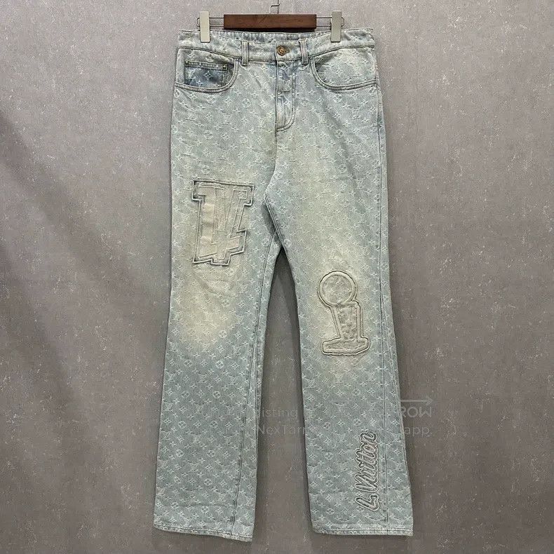 Louis Vuitton NBA co-branded full-print jeans