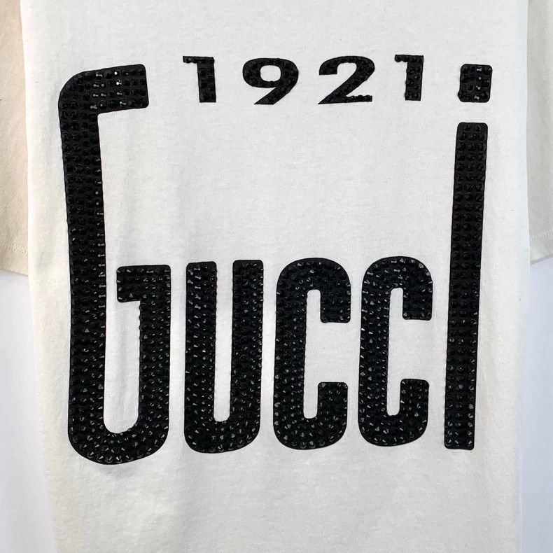 Gucci Gucci White logo printed cotton round-neck short-sleeved T- Size US S / EU 44-46 / 1 - 4 Thumbnail