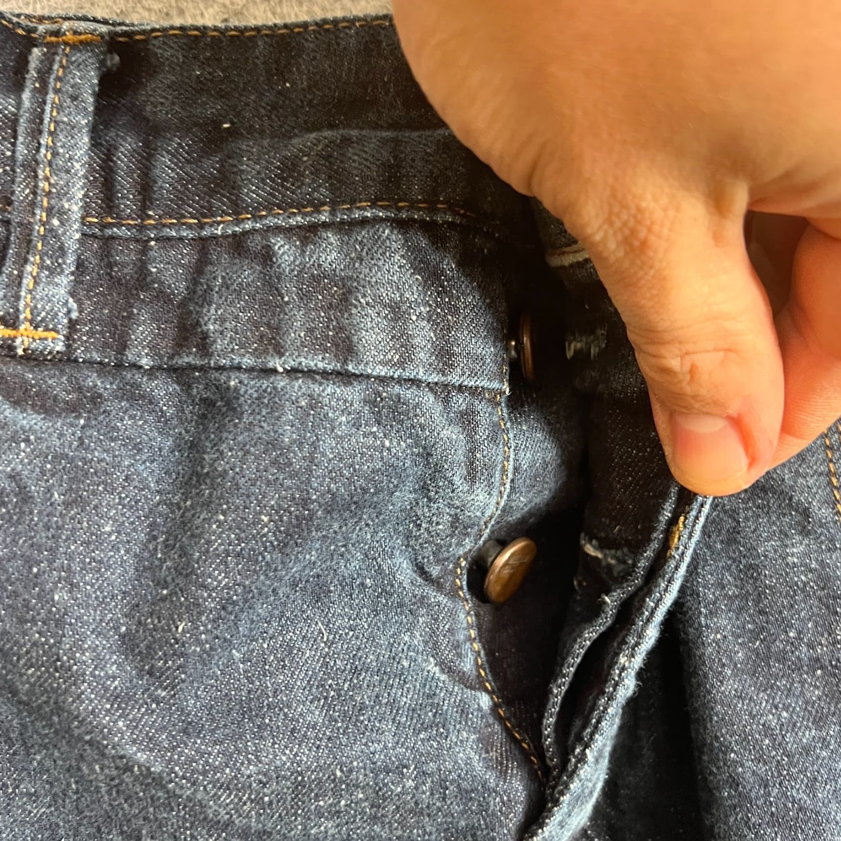 Denime William Rast Jeans Men 36x32 Blue Tapered Button Fly Selvedge Raw Denim Casual Size US 36 / EU 52 - 6 Thumbnail