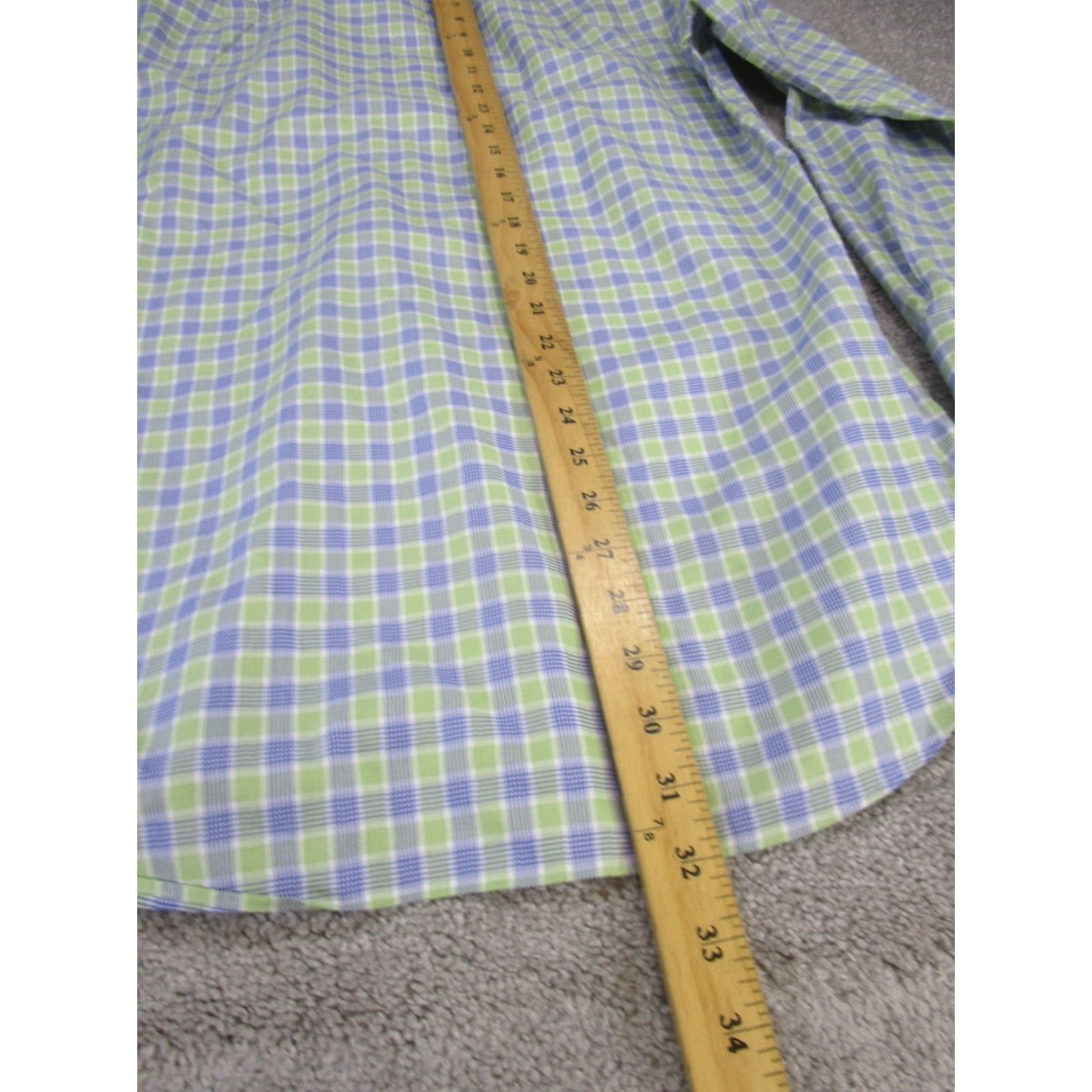 David Donahue DAVID DONAHUE Dress Shirt Mens 15.5 Green Check Long Sleeve Button Up Size US M / EU 48-50 / 2 - 4 Thumbnail