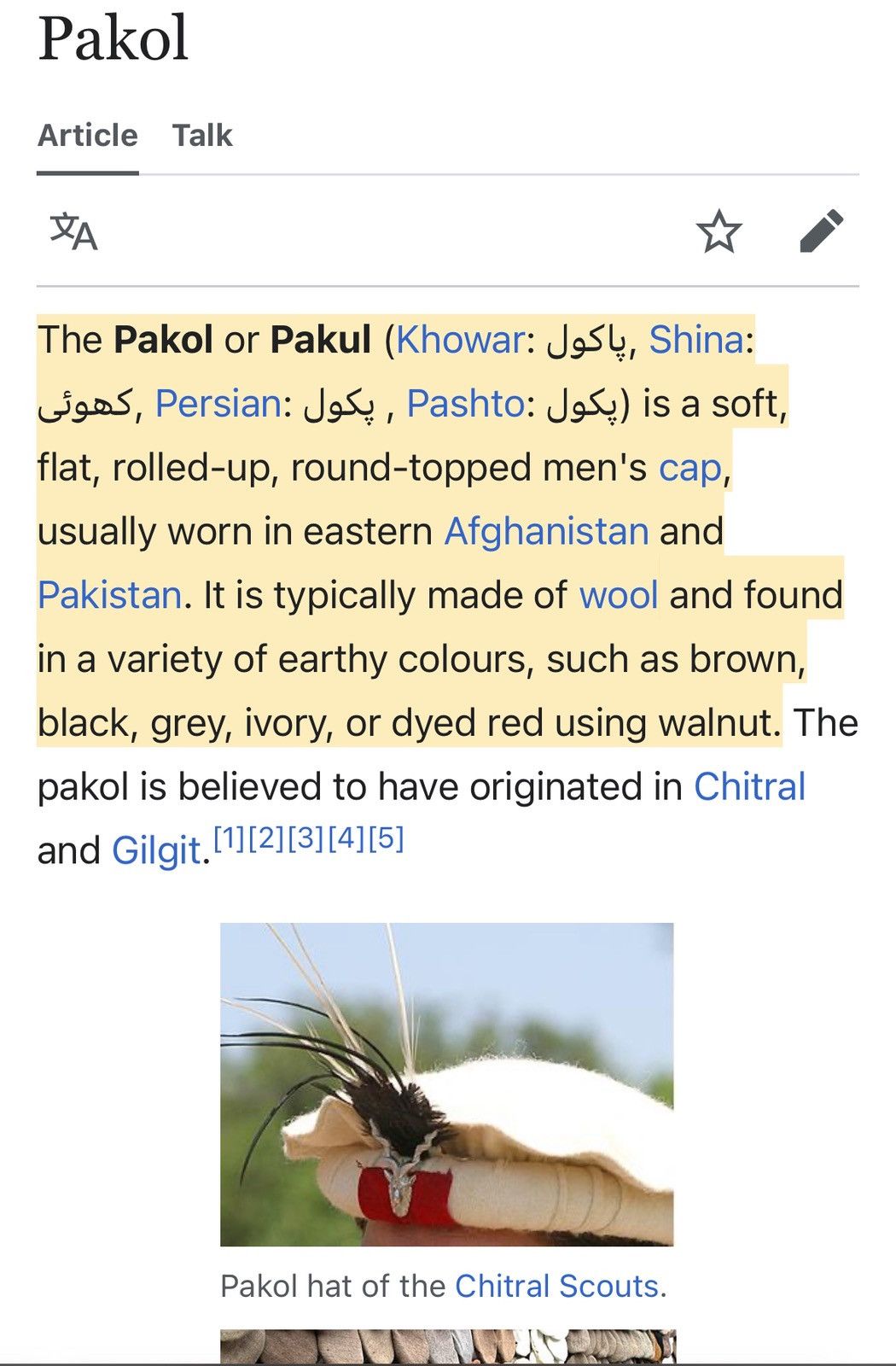 Japanese Brand Vintage Pakol of Afghanistan Hat Wear Cap 70s Y2K War Size ONE SIZE - 2 Thumbnail