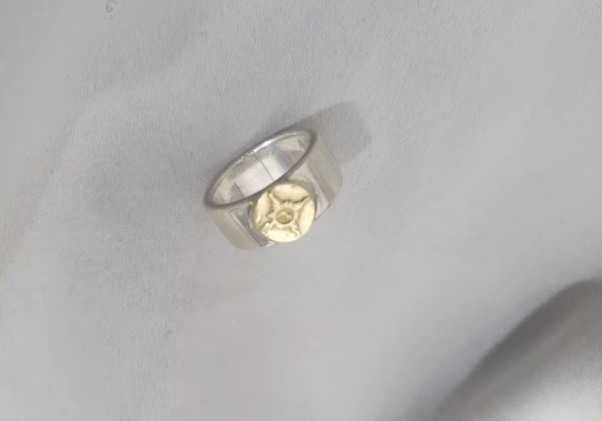 First Arrow's First Arrow’s 18K Gold Point Stamping Flat Hammered Ring Size ONE SIZE - 2 Thumbnail