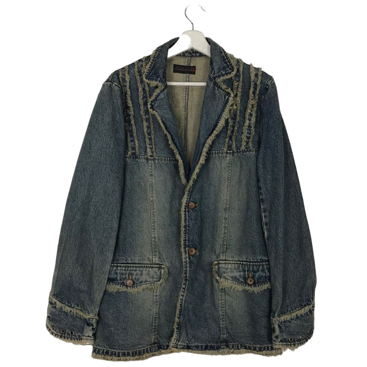 Morgan Homme 💥 MORGAN HOMME DISTRESSED DYED DENIM JACKET Size US M / EU 48-50 / 2 - 1 Thumbnail