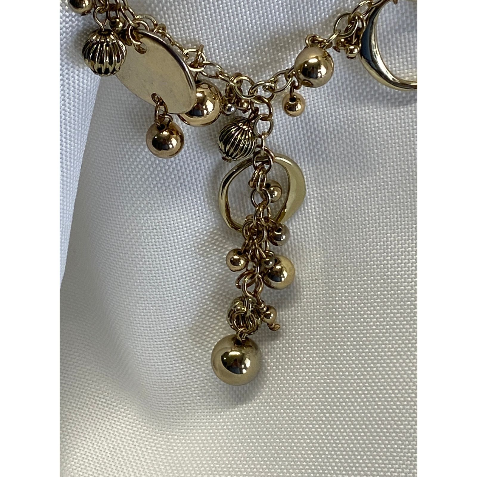 The Unbranded Brand Gold Tone Charm Necklace Beaded Dangle Statement Jewelry Size ONE SIZE - 2 Thumbnail