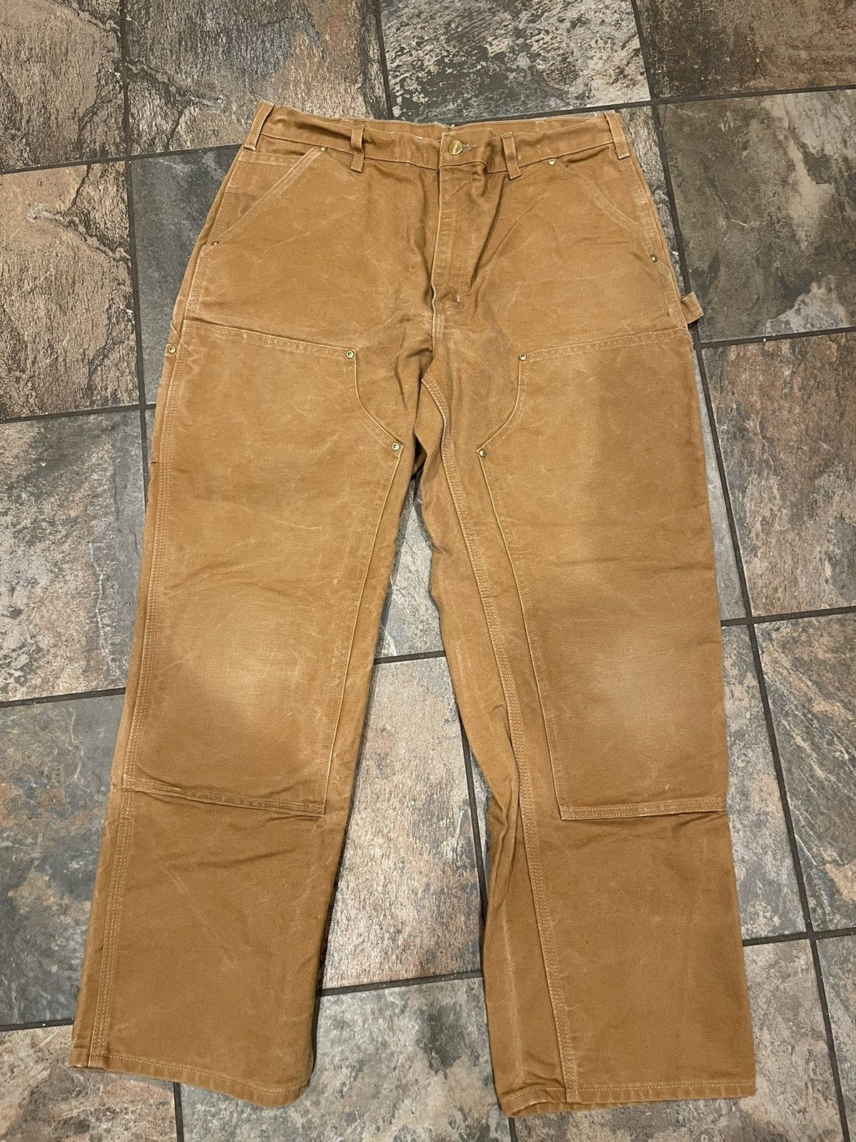 image of Carhartt Double Knee Pants 36X30 in Brown, Men's