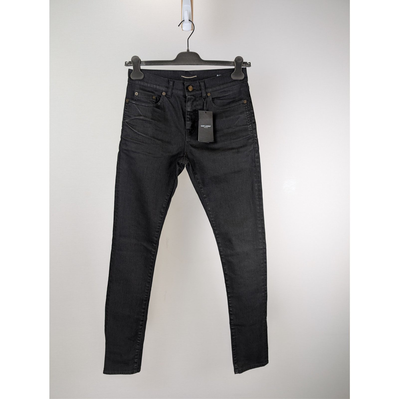 o1rshd1 Skinny Medium Waist Denim Jean in Black/Light Glazed