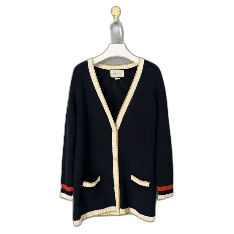 Gucci gucci striped casual cardigan in deep blue Size US M / EU 48-50 / 2 - 1 Thumbnail