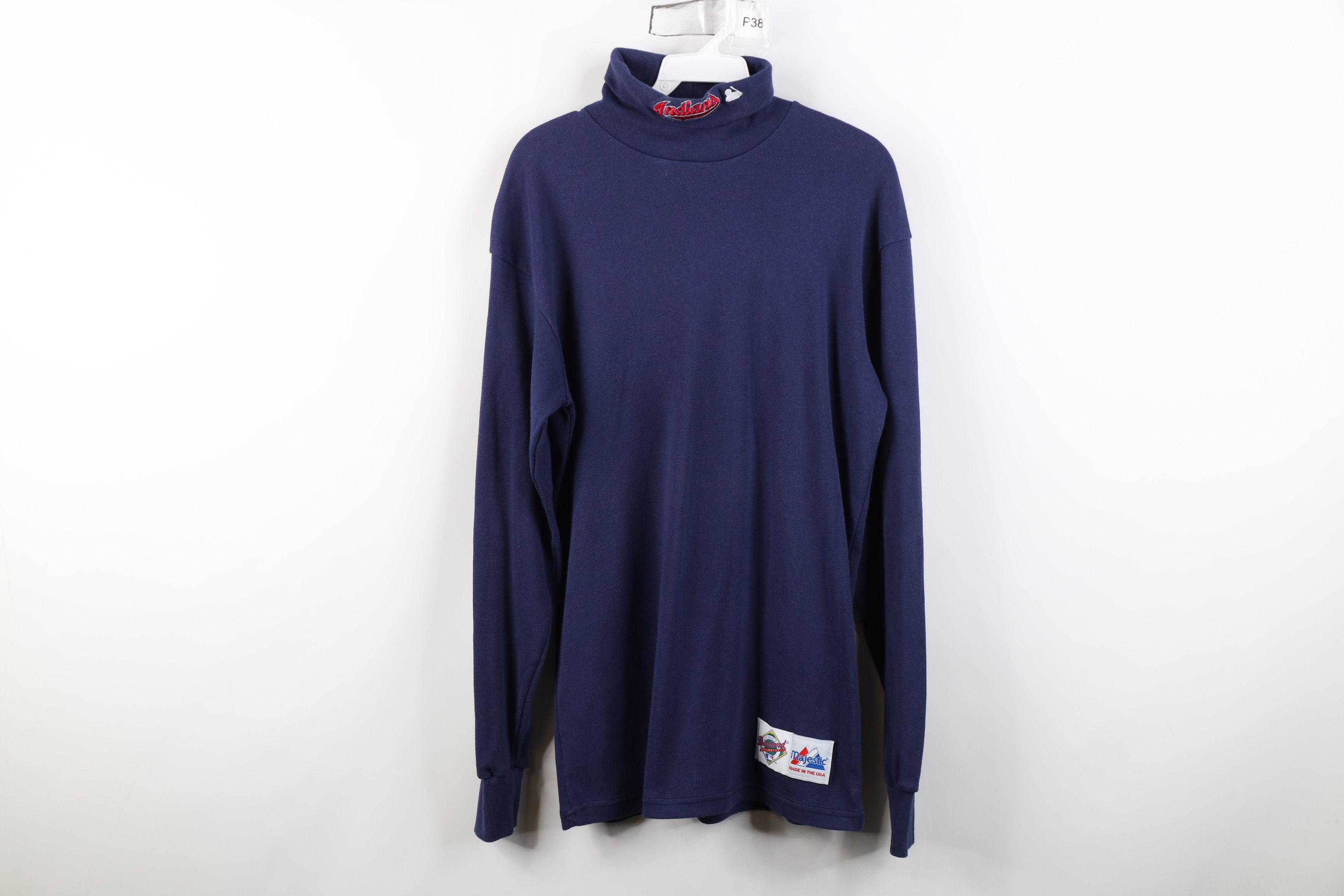 Majestic Vintage 90s Majestic Baseball Ribbed Turtleneck T-Shirt USA Size US L / EU 52-54 / 3 - 1 Thumbnail