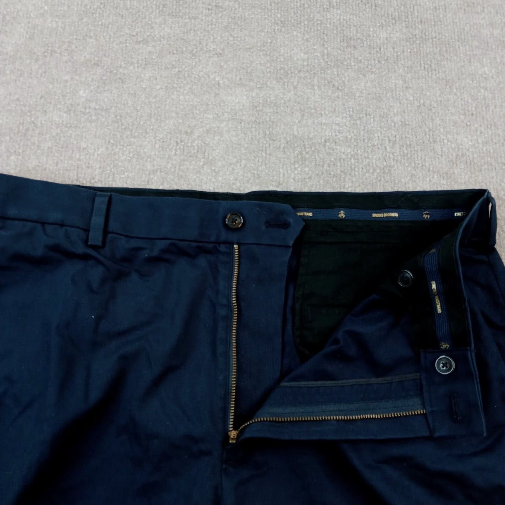 Brooks Brothers Brooks Brothers Mens 38x30 Blue Chino Stretch Clark Straight Leg Pants Size US 38 / EU 54 - 7 Thumbnail