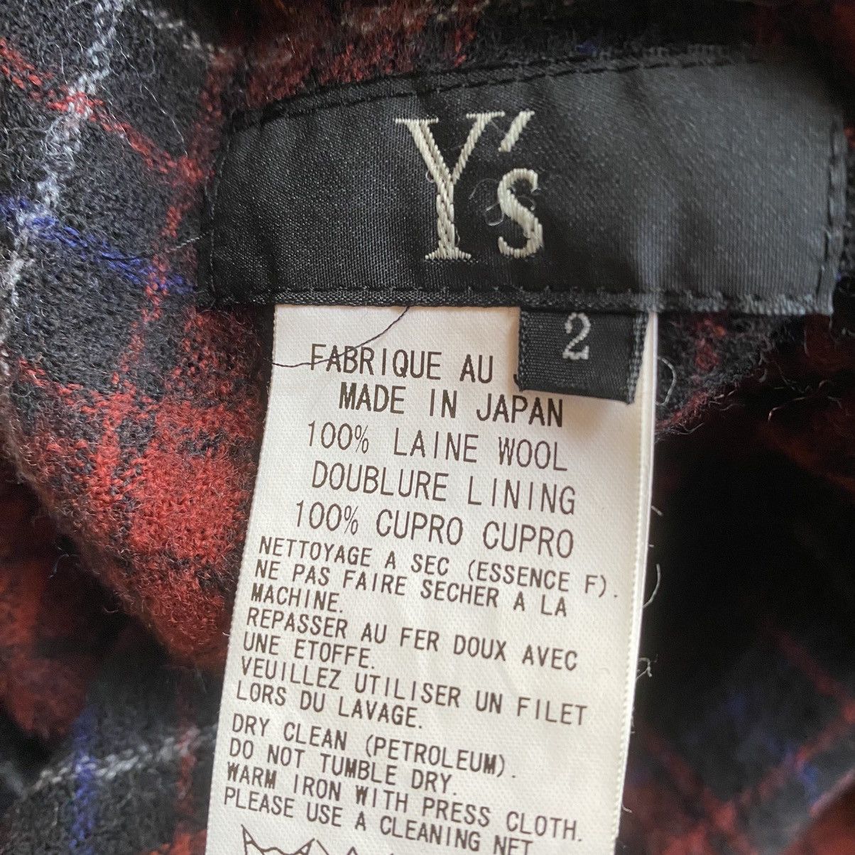 Yohji Yamamoto Y’s Wool Red Tartan Drawstring Cropped Pants Size US 34 / EU 50 - 7 Thumbnail