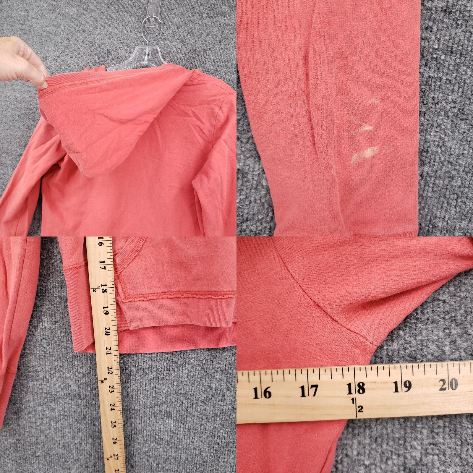 Guess GUESS Hoodie Womens M Medium Red Pullover Logo V-Neck Long Sleeves Size M / US 6-8 / IT 42-44 - 8 Thumbnail