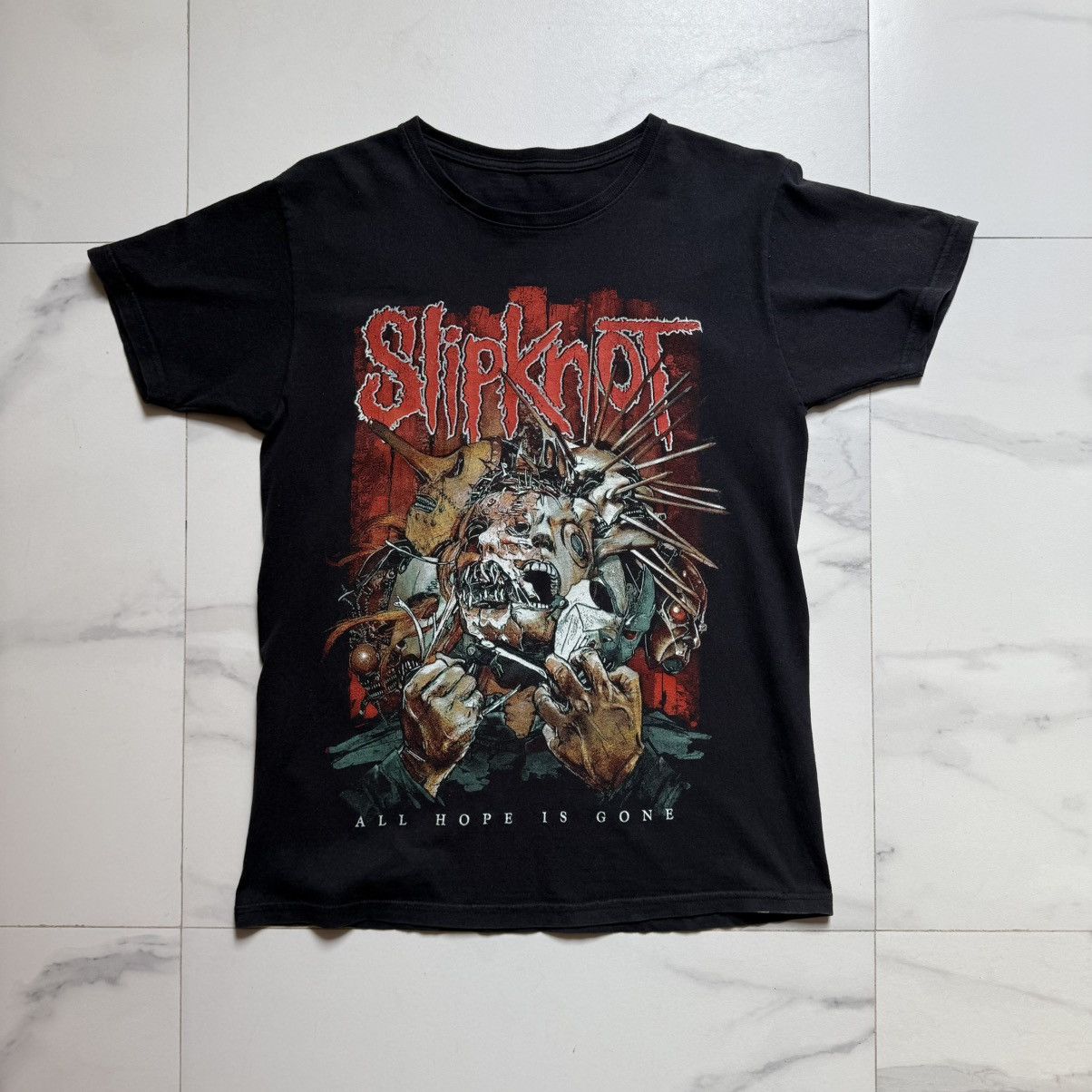 Band Tees × Slipknot × Vintage Vintage Y2K Slipknot All Hope Is Gone T-Shirt Size US M / EU 48-50 / 2 - 2 Thumbnail