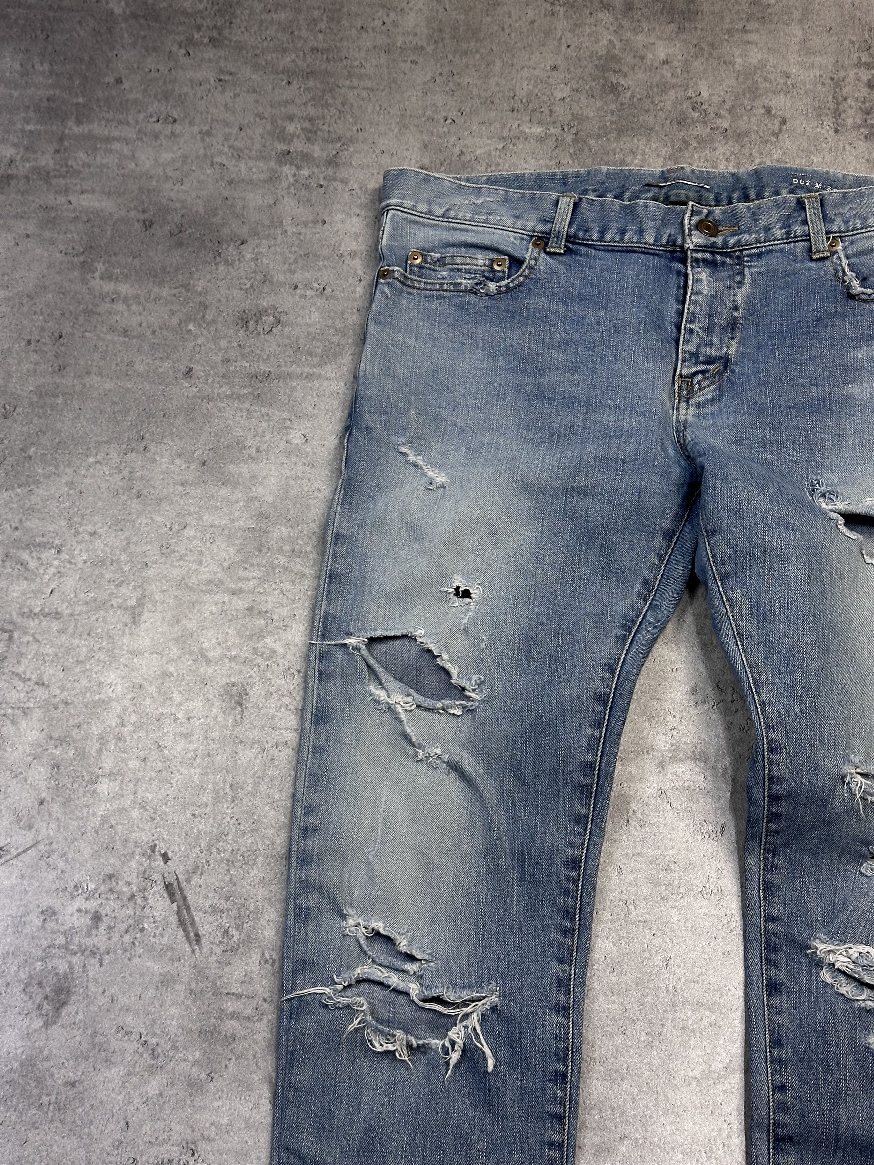 Saint Laurent Paris SLP AW15 Crash denim jeans skinny hedi era Size US 33 - 5 Thumbnail