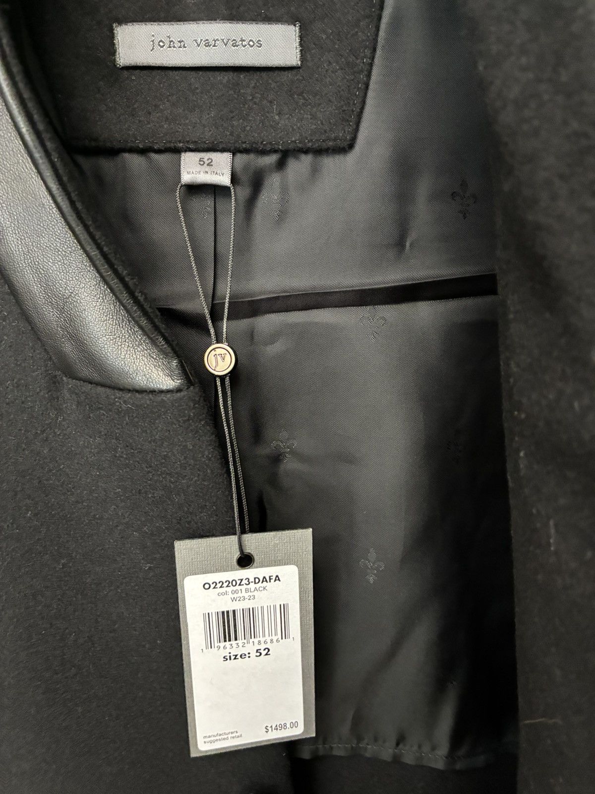 Leather Collar Coat EU 52 USA 42