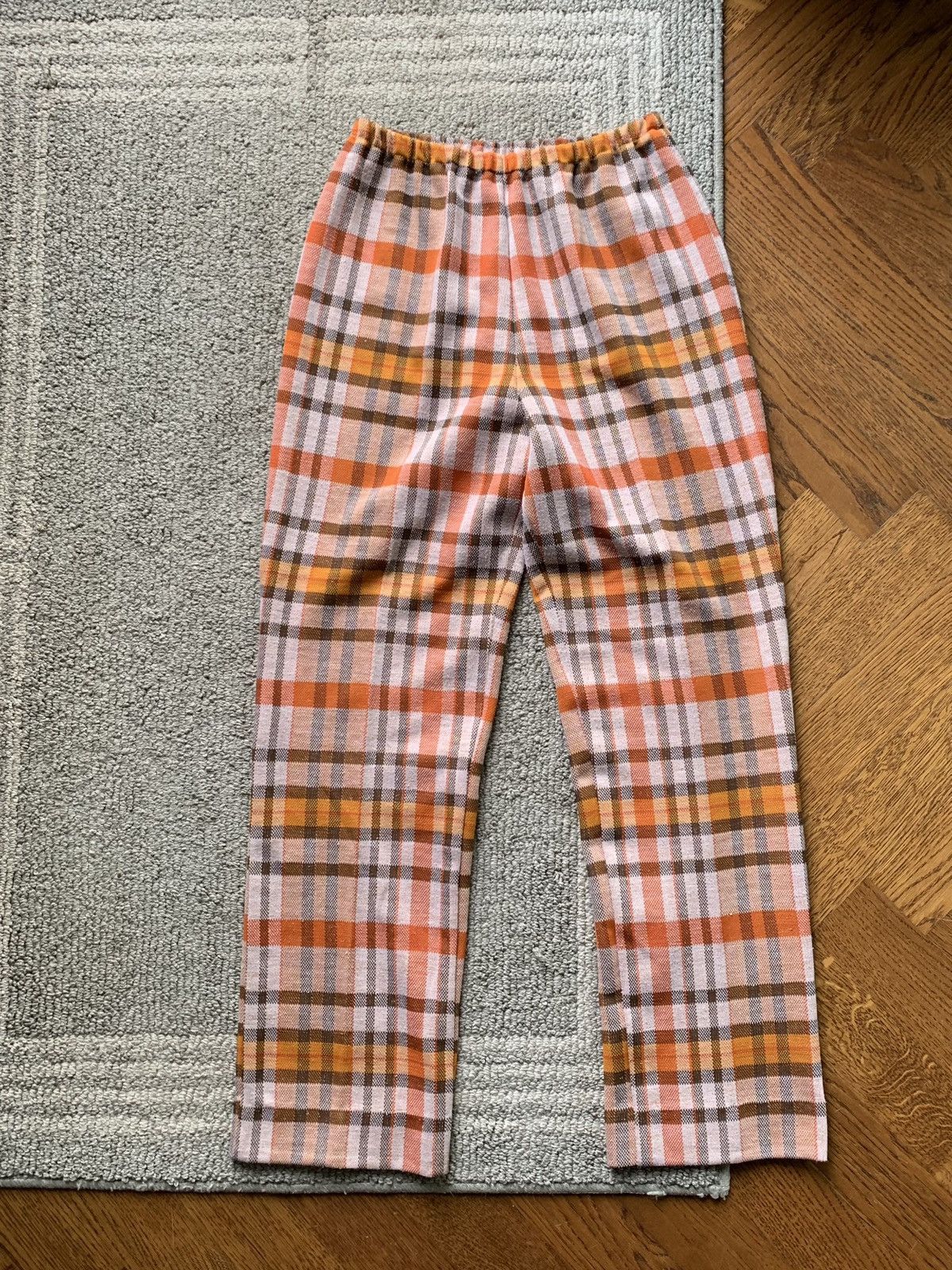 image of Made In USA x Vintage 1970S Plaid Pants Womens Vintage Elastic Adjustable Disco (Size 26)