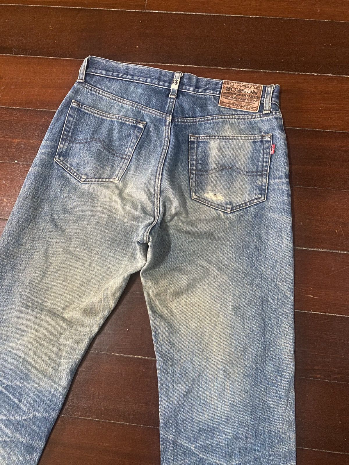 Japanese Brand 🔥Mega Rare🔥Japanese Bobson Distressed Denim Jeans mud wash Size US 33 - 14 Thumbnail