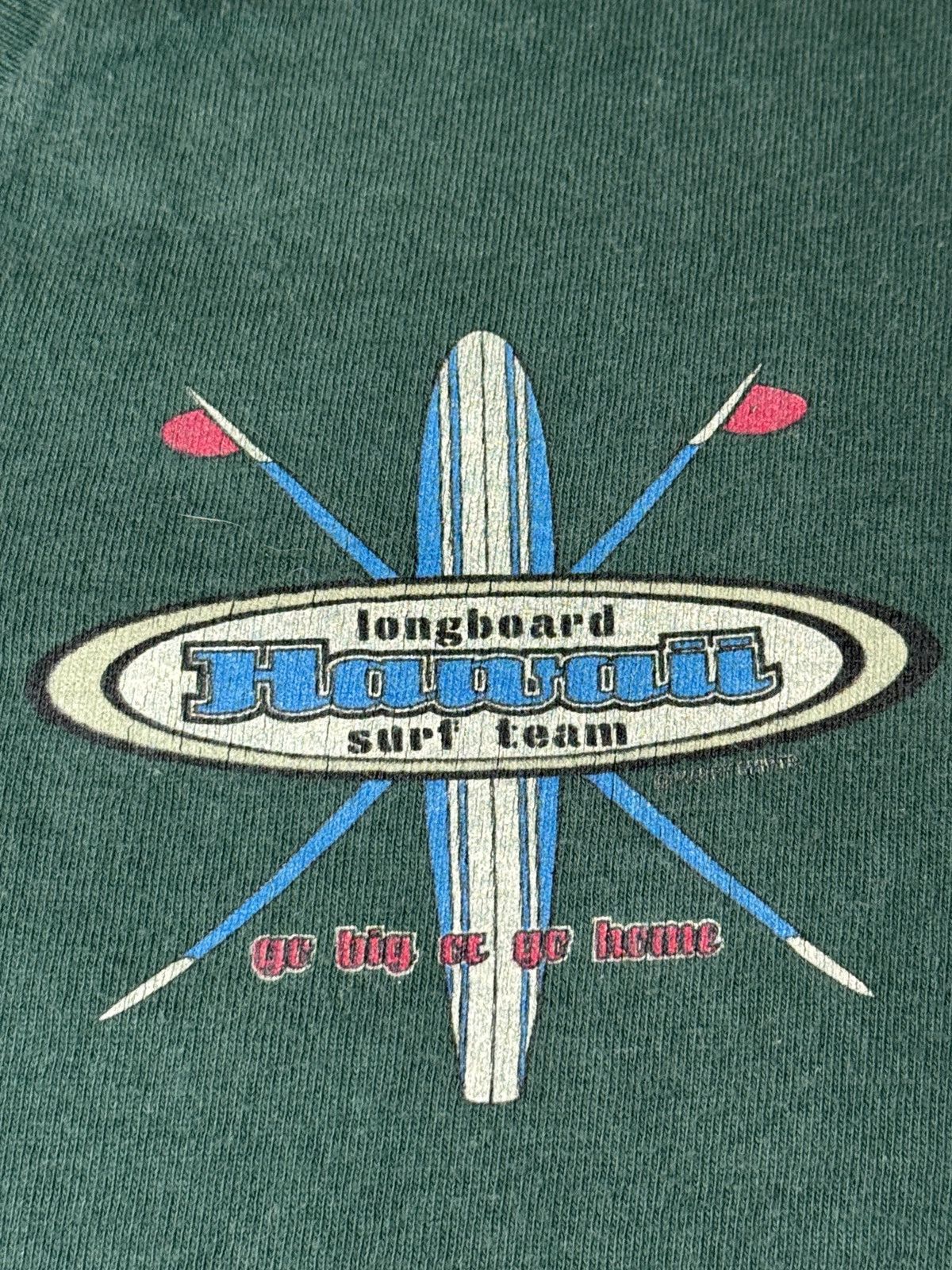 Signal Sport Vintage 90s Hawaii Longboard Surf Team Surfer Go Big T Shirt Size US L / EU 52-54 / 3 - 4 Thumbnail