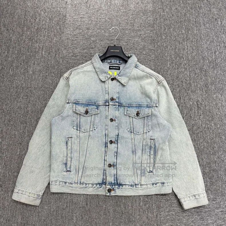 Balenciaga Balenciaga Fluorescent embroidery letter denim jacket Size US S / EU 44-46 / 1 - 1 Thumbnail